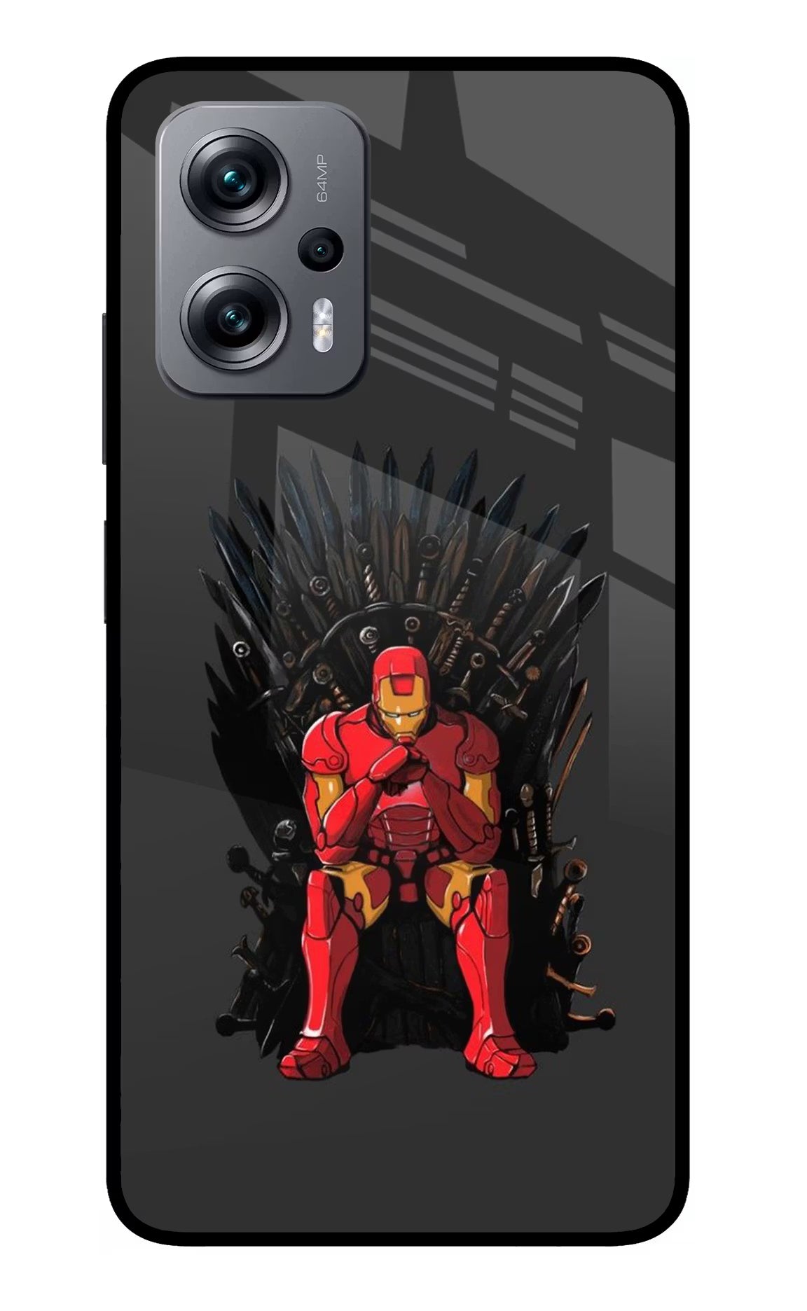 Ironman Throne Redmi K50i Glass Case - Ironman Throne Redmi K50i Glass Case Ironman Throne Redmi K50i Glass Case