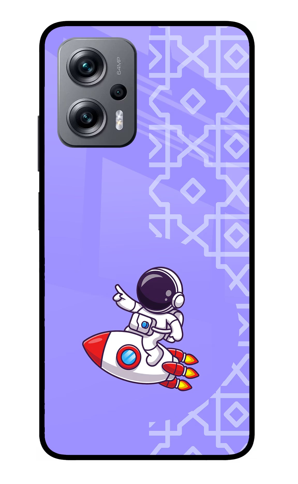 Cute Astronaut Redmi K50i Glass Case - Cute Astronaut Redmi K50i Glass Case Cute Astronaut Redmi K50i Glass Case