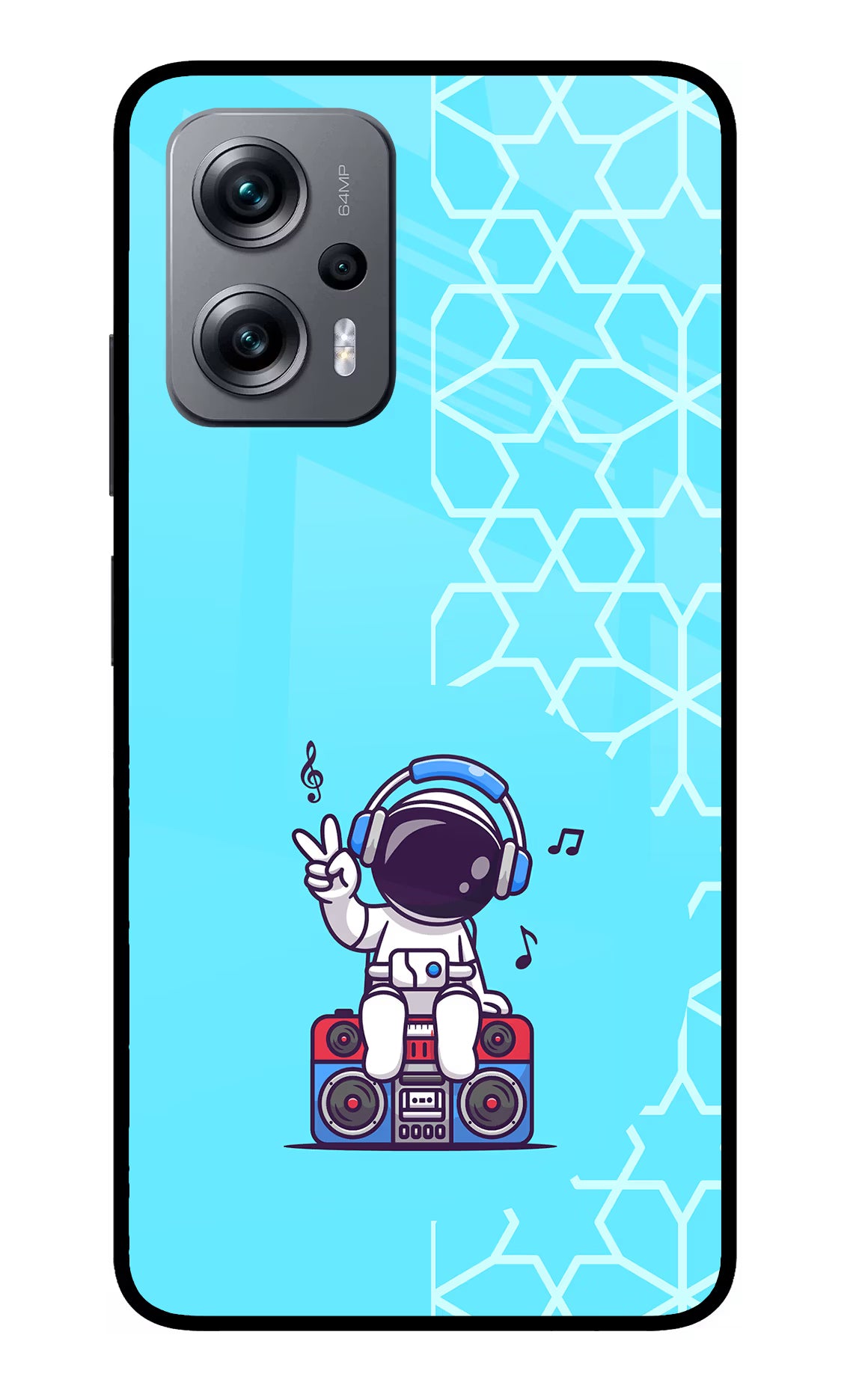 Cute Astronaut Chilling Redmi K50i Glass Case - Cute Astronaut Chilling Redmi K50i Glass Case Cute Astronaut Chilling Redmi K50i Glass Case