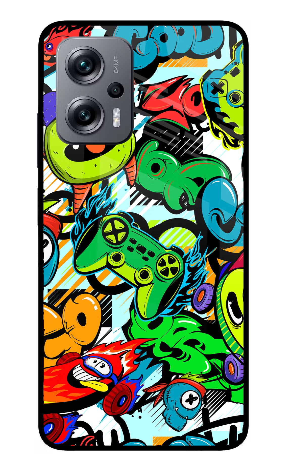 Game Doodle Redmi K50i Glass Case - Game Doodle Redmi K50i Glass Case Game Doodle Redmi K50i Glass Case