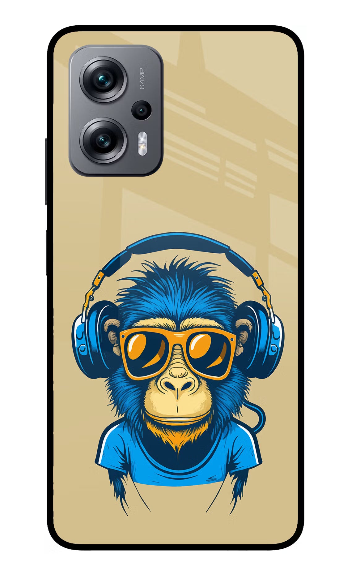 Monkey Headphone Redmi K50i Glass Case - Monkey Headphone Redmi K50i Glass Case Monkey Headphone Redmi K50i Glass Case