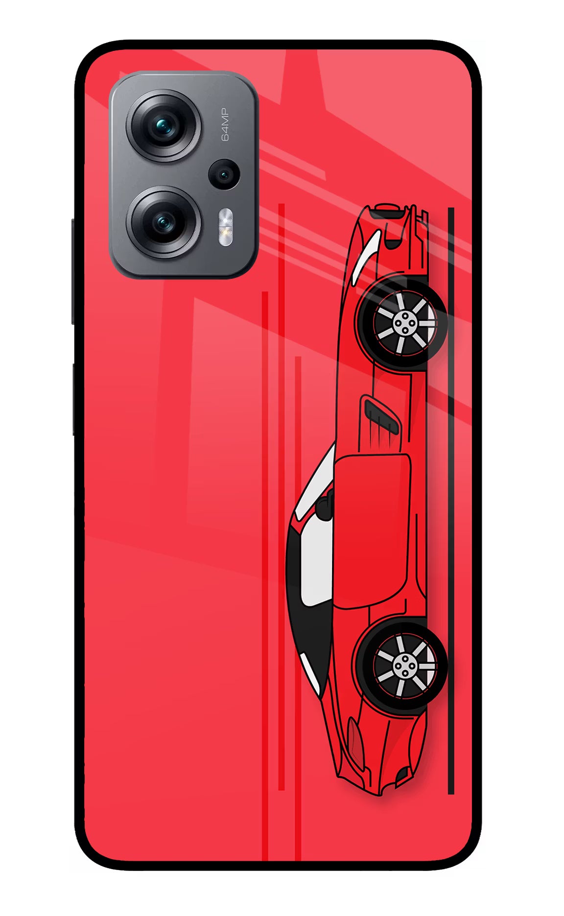 Red Velocity Redmi K50i Glass Case - Red Velocity Redmi K50i Glass Case Red Velocity Redmi K50i Glass Case