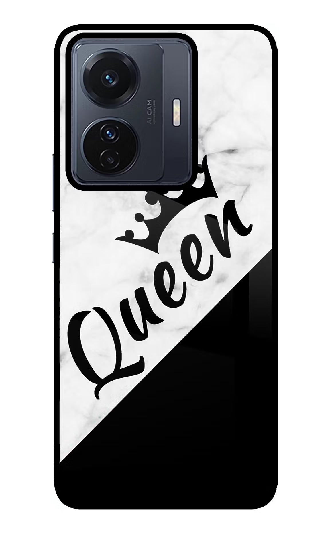 Queen Vivo T1 Pro 5G Back Cover - Queen Vivo T1 Pro 5G Glass Case Back Cover by Casekaro Queen Vivo T1 Pro 5G Glass Case Back Cover by Casekaro