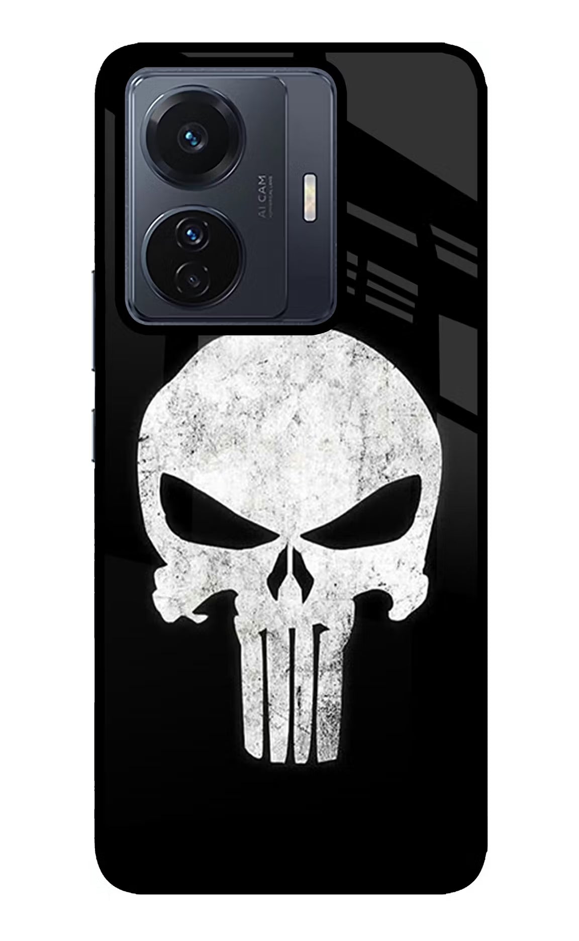 Punisher Skull Vivo T1 Pro 5G Back Cover - Punisher Skull Vivo T1 Pro 5G Glass Case Back Cover by Casekaro Punisher Skull Vivo T1 Pro 5G Glass Case Back Cover by Casekaro