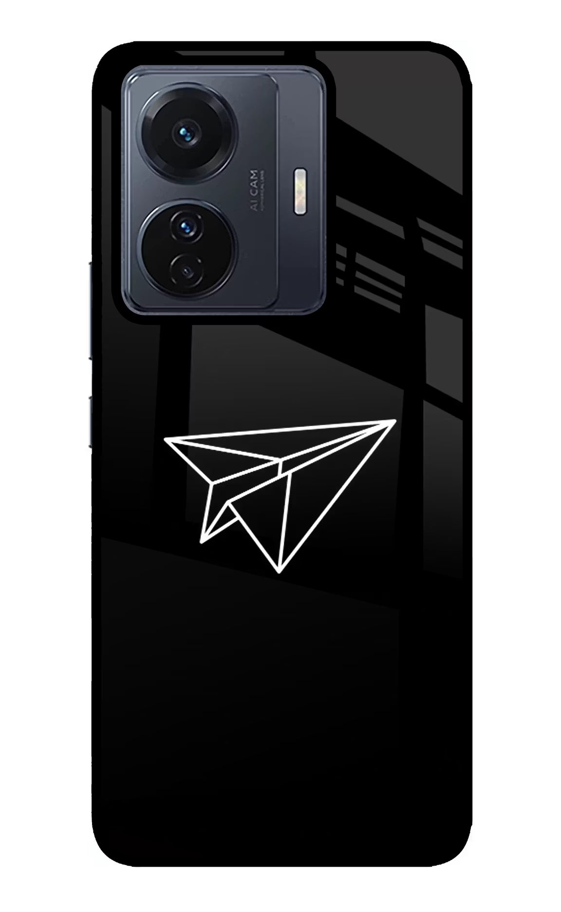 Paper Plane White Vivo T1 Pro 5G Back Cover - Paper Plane White Vivo T1 Pro 5G Glass Case Back Cover by Casekaro Paper Plane White Vivo T1 Pro 5G Glass Case Back Cover by Casekaro