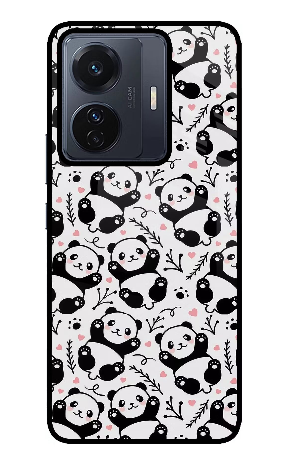 Cute Panda Vivo T1 Pro 5G Back Cover - Cute Panda Vivo T1 Pro 5G Glass Case Back Cover by Casekaro Cute Panda Vivo T1 Pro 5G Glass Case Back Cover by Casekaro