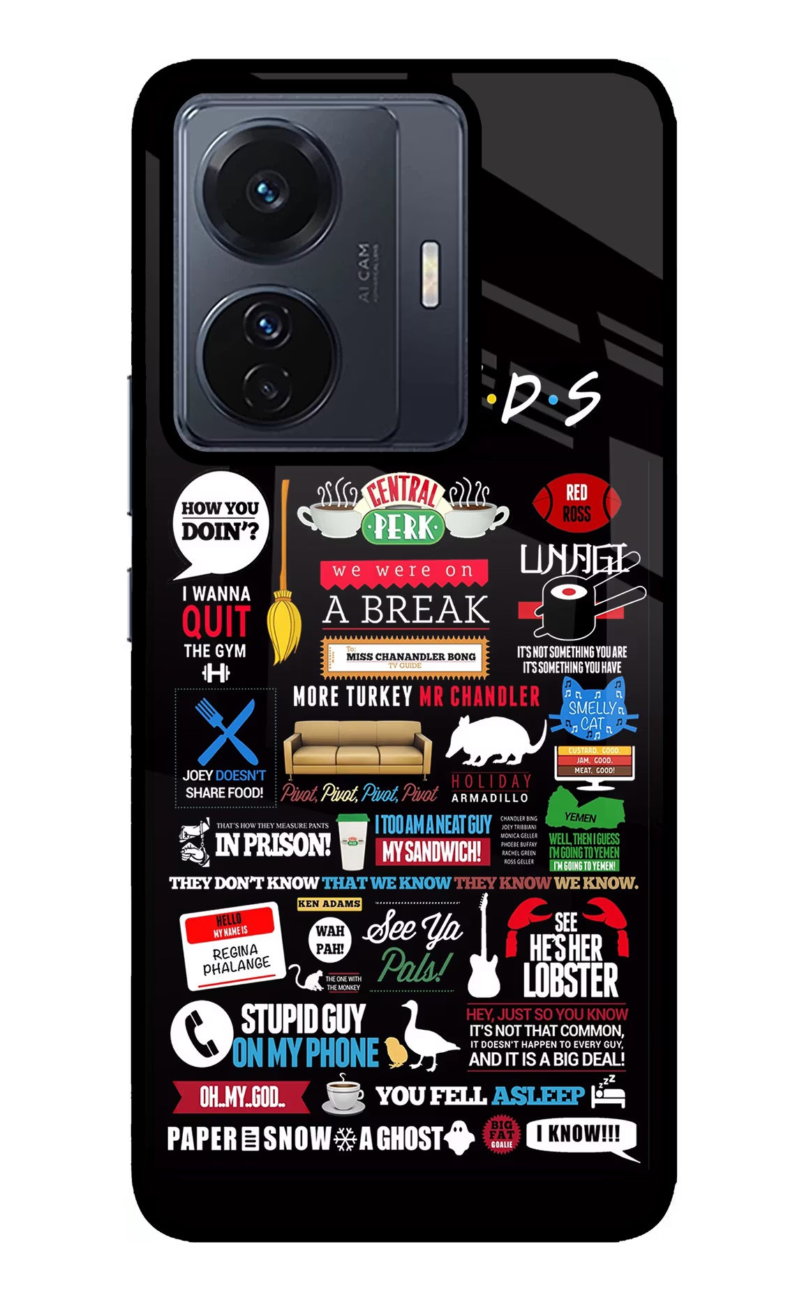 FRIENDS Vivo T1 Pro 5G Glass Case - FRIENDS Vivo T1 Pro 5G Glass Case FRIENDS Vivo T1 Pro 5G Glass Case