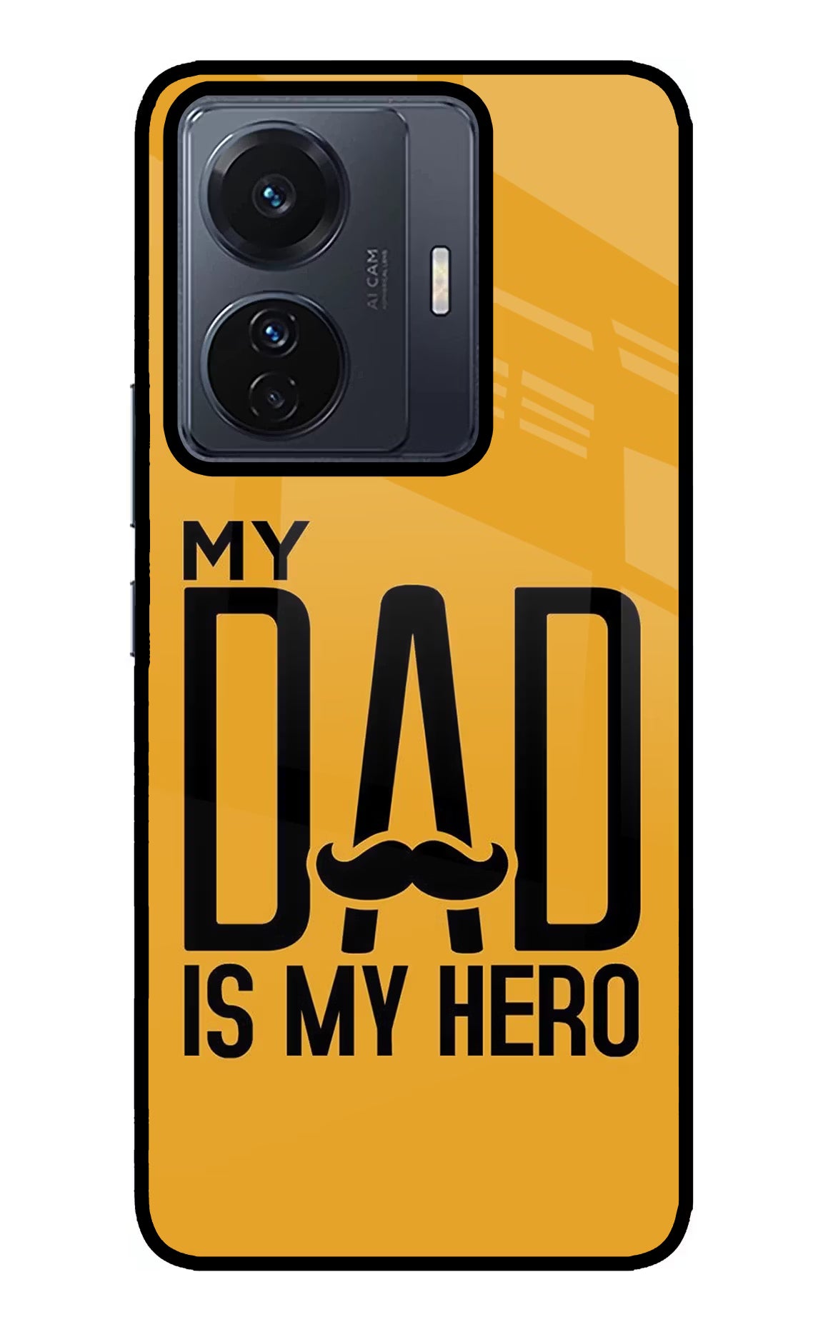 My Dad Is My Hero Vivo T1 Pro 5G Back Cover - My Dad Is My Hero Vivo T1 Pro 5G Glass Case Back Cover by Casekaro My Dad Is My Hero Vivo T1 Pro 5G Glass Case Back Cover by Casekaro