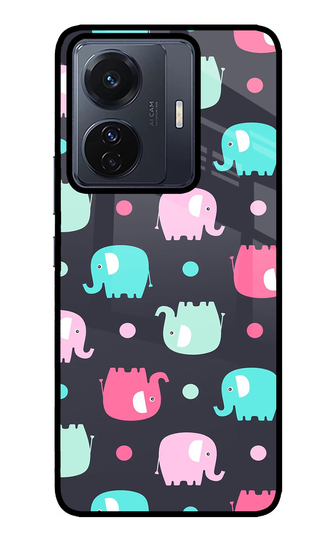 Elephants Vivo T1 Pro 5G Glass Case - Elephants Vivo T1 Pro 5G Glass Case Elephants Vivo T1 Pro 5G Glass Case