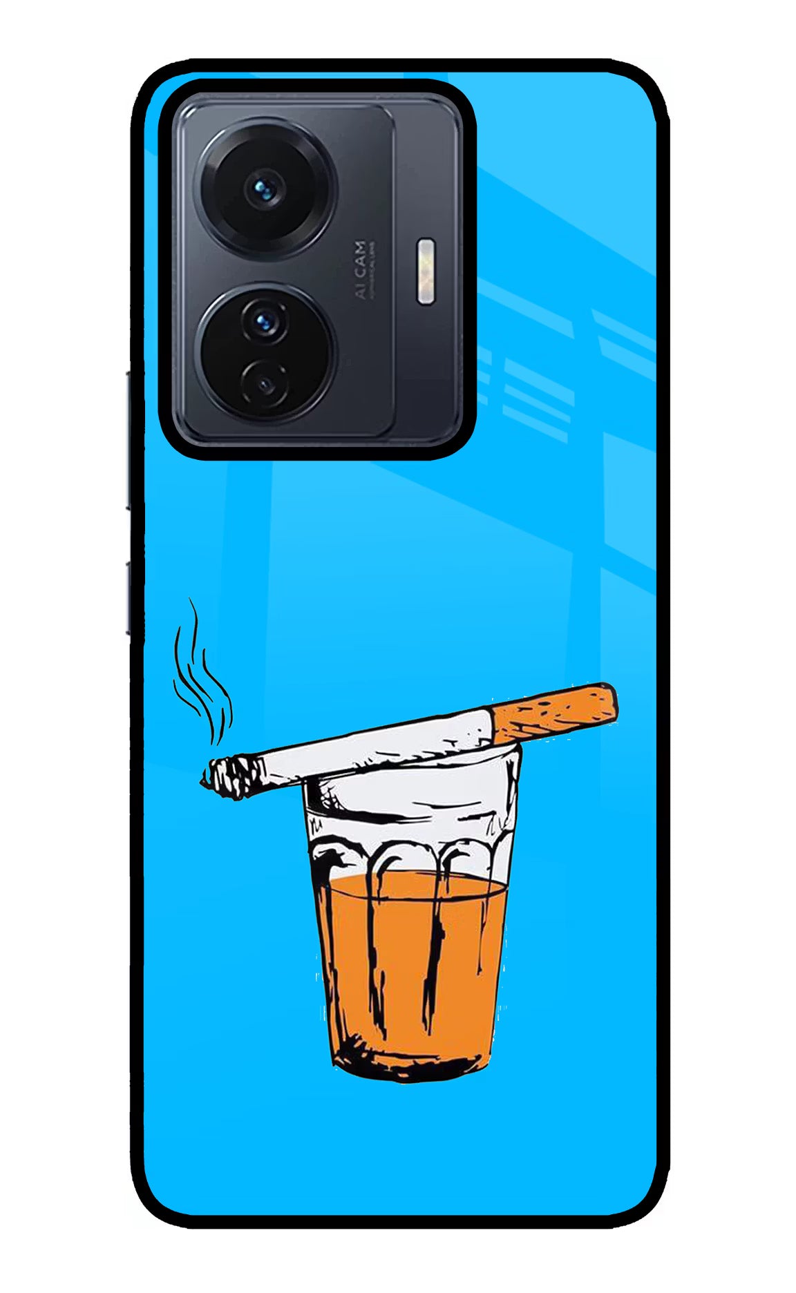 Chai Sutta Vivo T1 Pro 5G Back Cover - Chai Sutta Vivo T1 Pro 5G Glass Case Back Cover by Casekaro Chai Sutta Vivo T1 Pro 5G Glass Case Back Cover by Casekaro