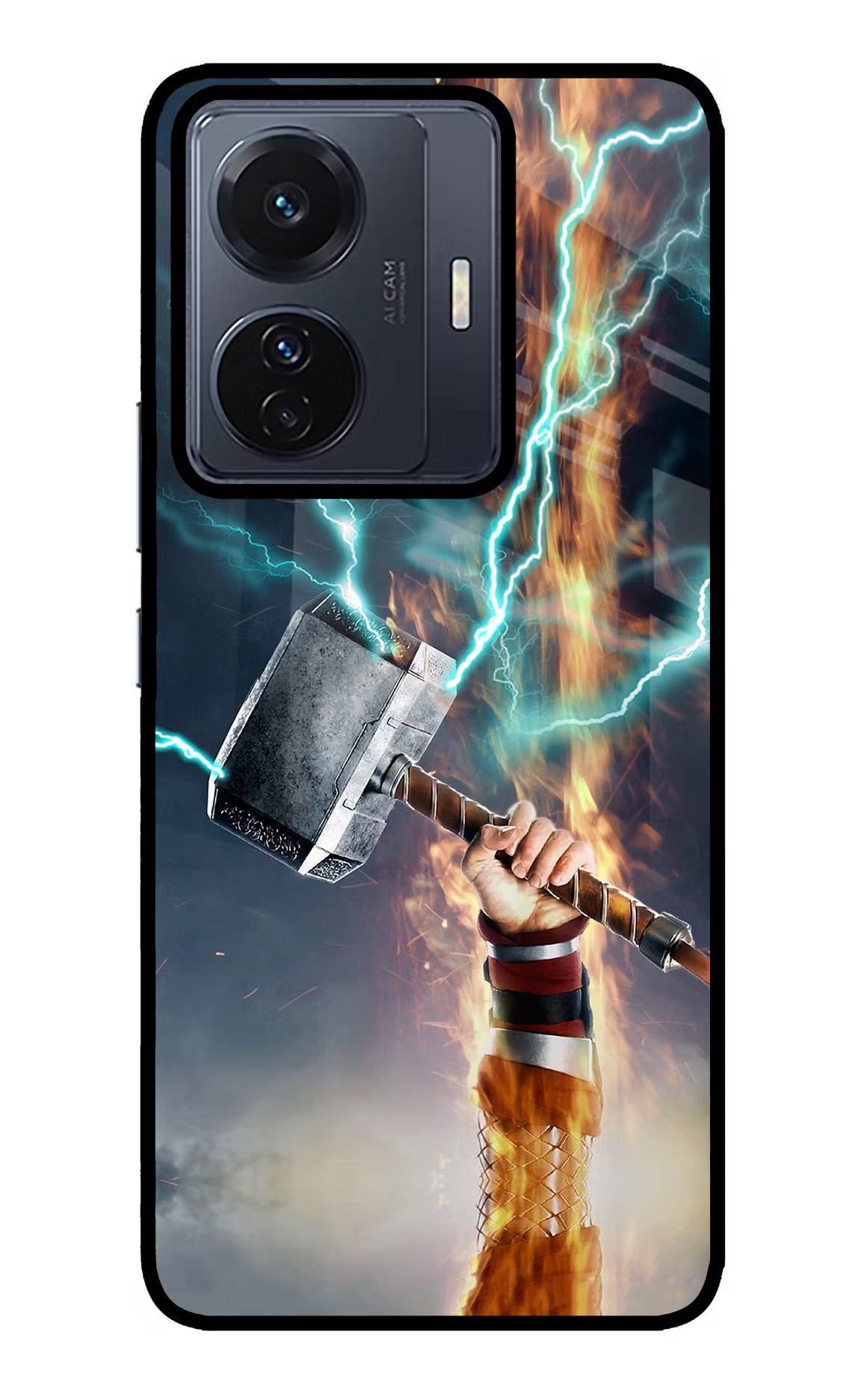 Thor Hammer Mjolnir Vivo T1 Pro 5G Glass Case - Thor Hammer Mjolnir Vivo T1 Pro 5G Glass Case Thor Hammer Mjolnir Vivo T1 Pro 5G Glass Case