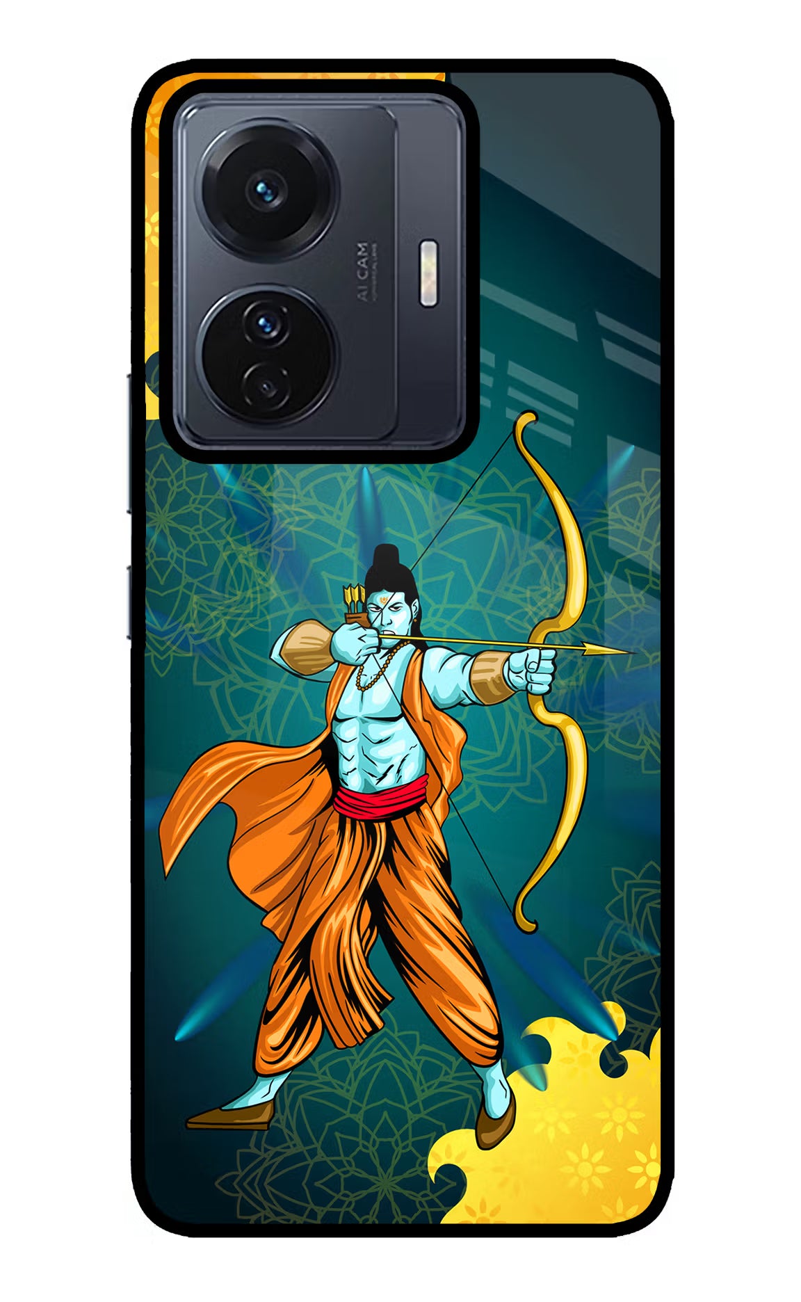 Lord Ram - 6 Vivo T1 Pro 5G Back Cover - Lord Ram - 6 Vivo T1 Pro 5G Glass Case Back Cover by Casekaro Lord Ram - 6 Vivo T1 Pro 5G Glass Case Back Cover by Casekaro