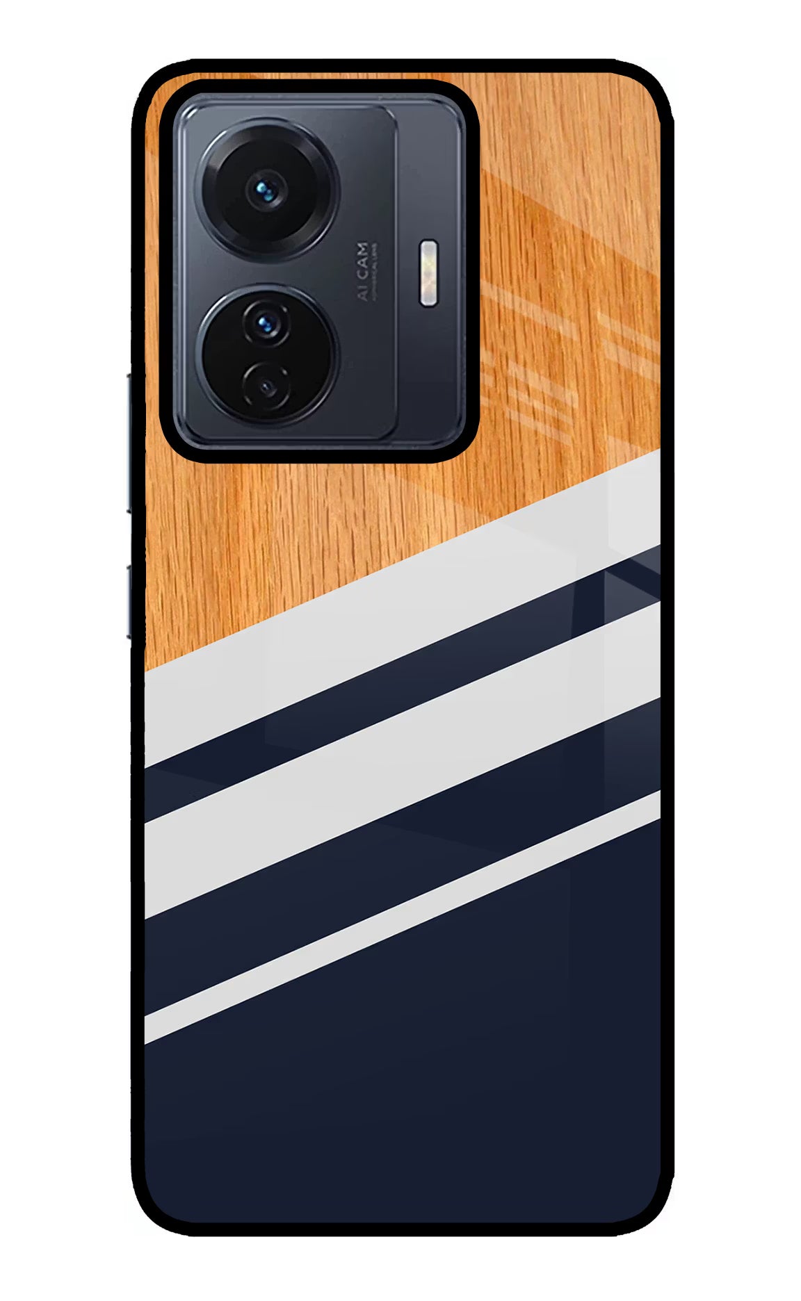 Blue and white wooden Vivo T1 Pro 5G Back Cover - Blue and white wooden Vivo T1 Pro 5G Glass Case Back Cover by Casekaro Blue and white wooden Vivo T1 Pro 5G Glass Case Back Cover by Casekaro