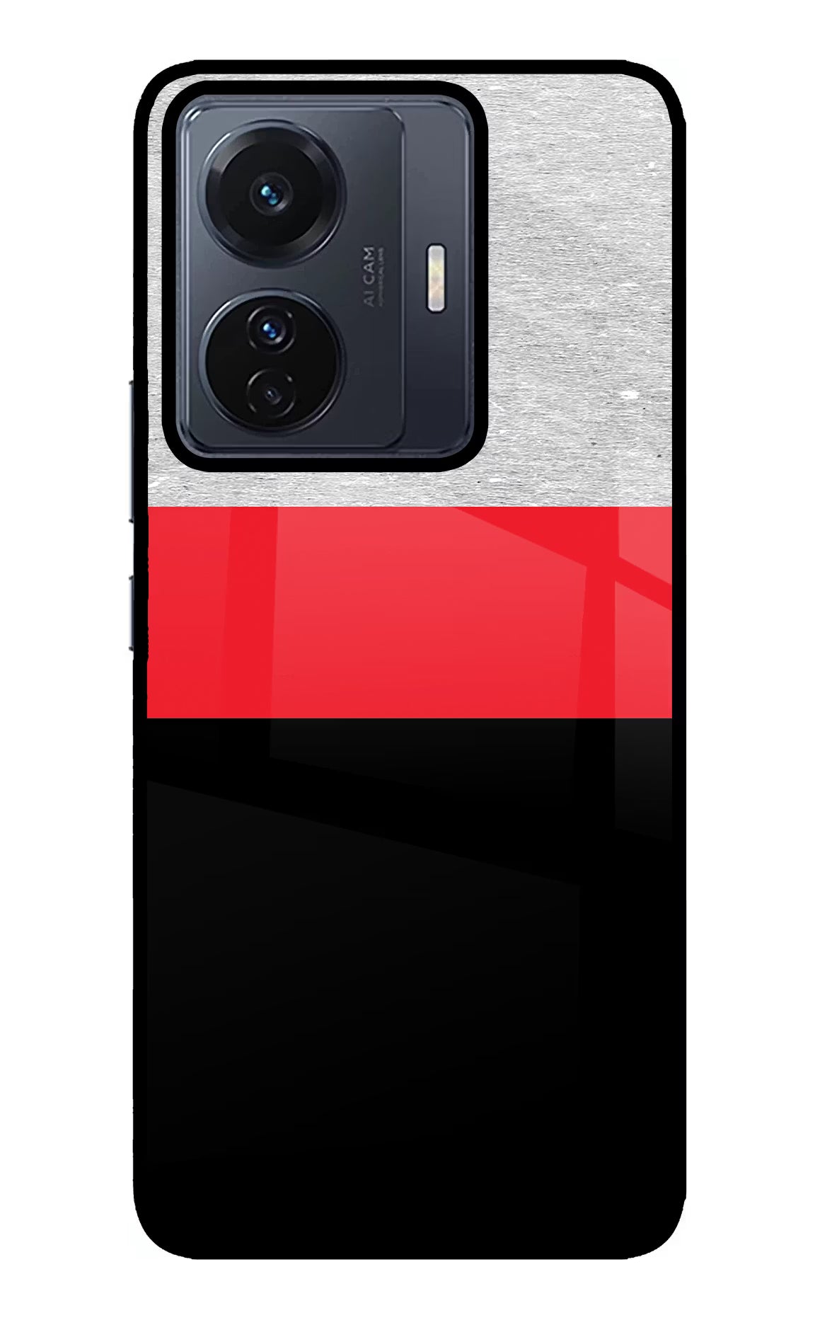 Tri Color Pattern Vivo T1 Pro 5G Back Cover - Tri Color Pattern Vivo T1 Pro 5G Glass Case Back Cover by Casekaro Tri Color Pattern Vivo T1 Pro 5G Glass Case Back Cover by Casekaro