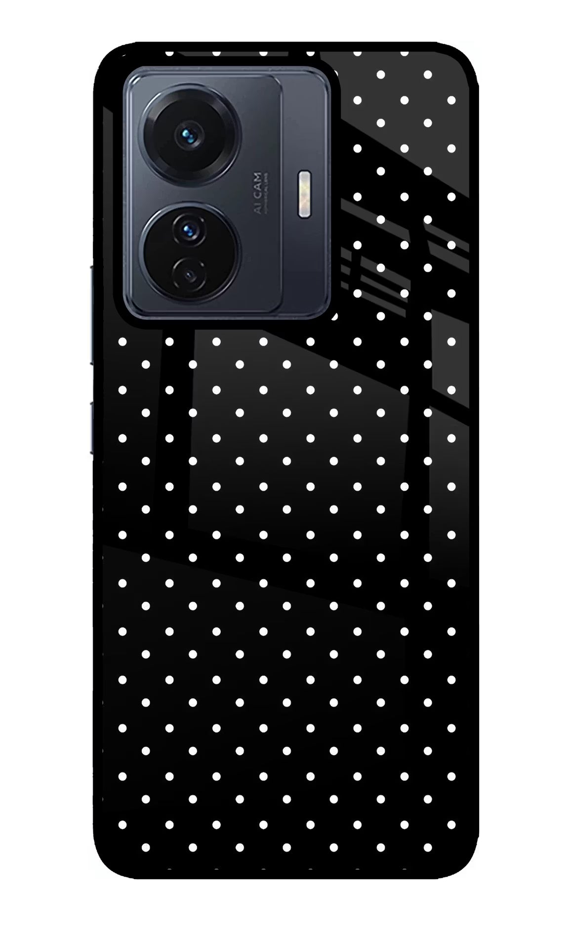 White Dots Vivo T1 Pro 5G Back Cover - White Dots Vivo T1 Pro 5G Glass Case Back Cover by Casekaro White Dots Vivo T1 Pro 5G Glass Case Back Cover by Casekaro