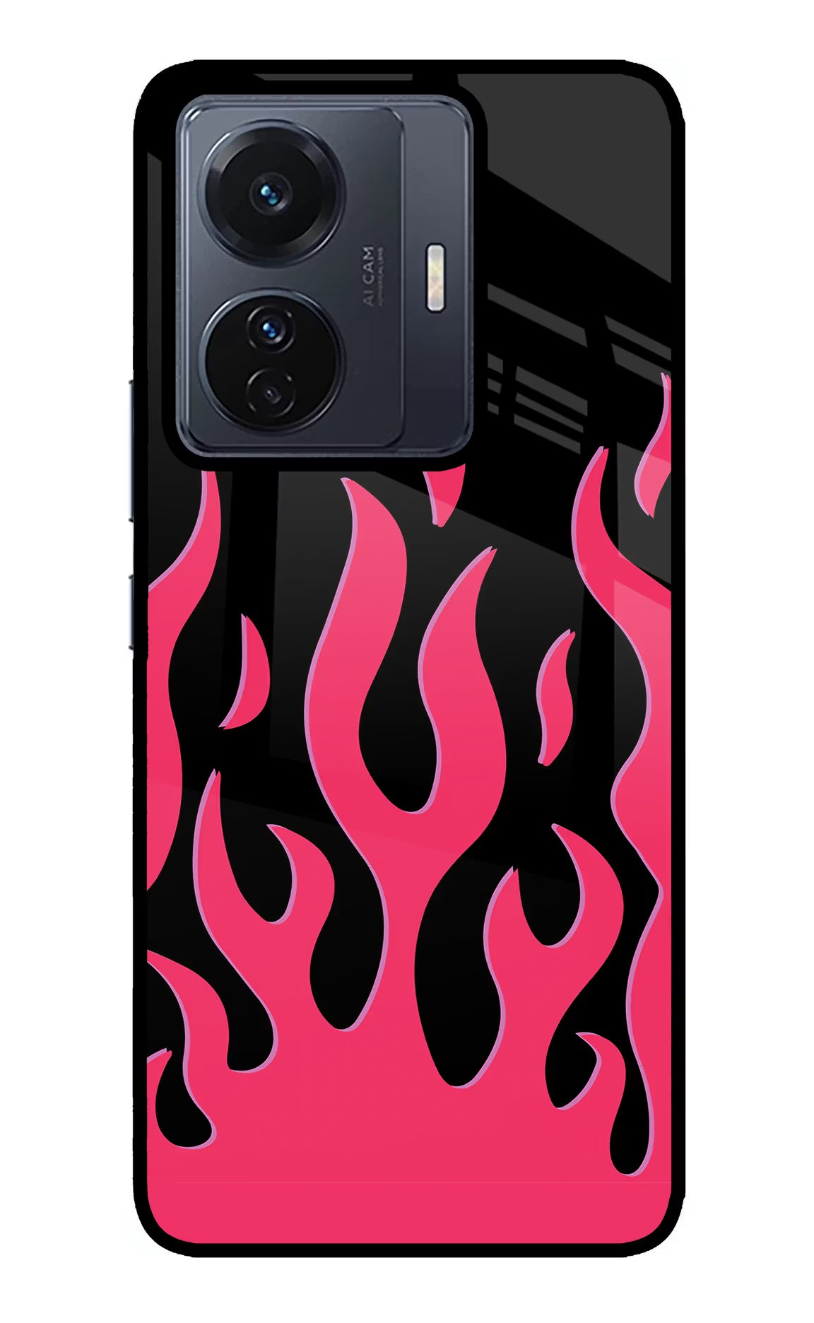 Fire Flames Vivo T1 Pro 5G Back Cover - Fire Flames Vivo T1 Pro 5G Glass Case Back Cover by Casekaro Fire Flames Vivo T1 Pro 5G Glass Case Back Cover by Casekaro