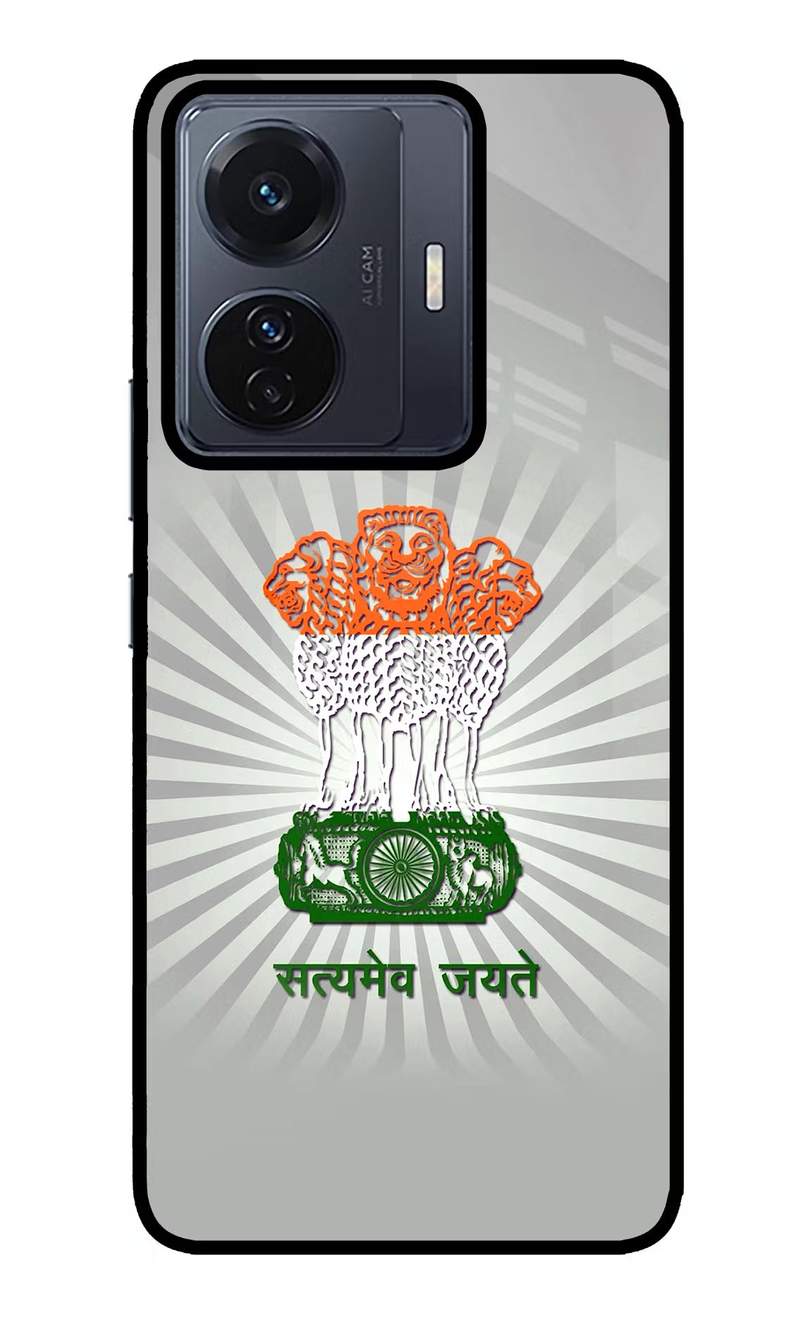 Satyamev Jayate Art Vivo T1 Pro 5G Back Cover - Satyamev Jayate Art Vivo T1 Pro 5G Glass Case Back Cover by Casekaro Satyamev Jayate Art Vivo T1 Pro 5G Glass Case Back Cover by Casekaro