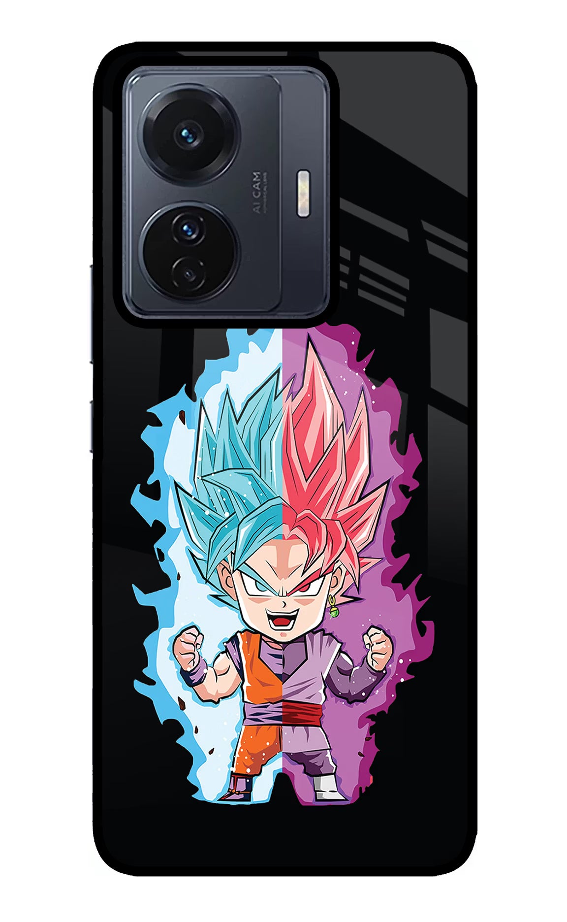 Chota Goku Vivo T1 Pro 5G Back Cover - Chota Goku Vivo T1 Pro 5G Glass Case Back Cover by Casekaro Chota Goku Vivo T1 Pro 5G Glass Case Back Cover by Casekaro