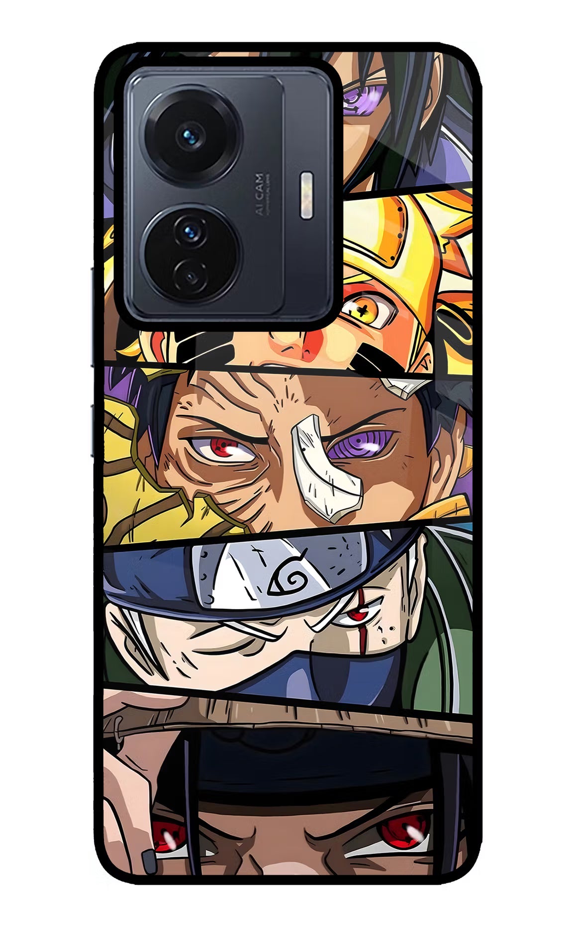 Naruto Character Vivo T1 Pro 5G Back Cover - Naruto Character Vivo T1 Pro 5G Glass Case Back Cover by Casekaro Naruto Character Vivo T1 Pro 5G Glass Case Back Cover by Casekaro