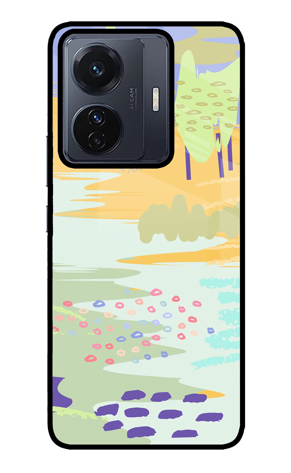 Scenery Vivo T1 Pro 5G Back Cover - Scenery Vivo T1 Pro 5G Glass Case Back Cover by Casekaro Scenery Vivo T1 Pro 5G Glass Case Back Cover by Casekaro