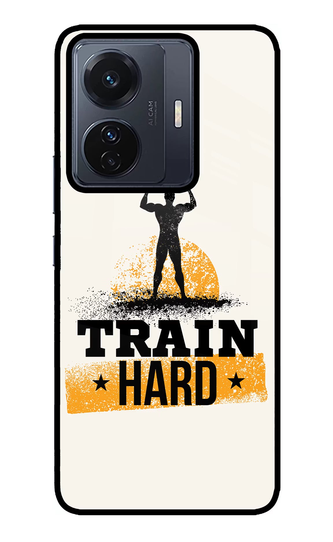 Train Hard Vivo T1 Pro 5G Back Cover - Train Hard Vivo T1 Pro 5G Glass Case Back Cover by Casekaro Train Hard Vivo T1 Pro 5G Glass Case Back Cover by Casekaro