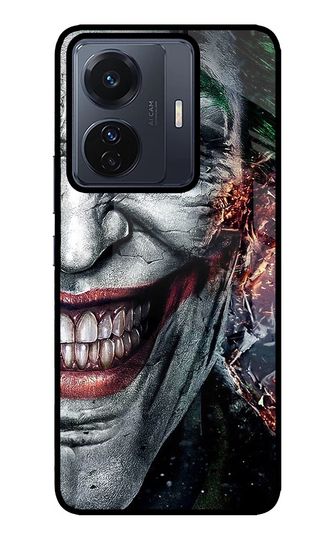 Joker Cam Vivo T1 Pro 5G Back Cover - Joker Cam Vivo T1 Pro 5G Glass Case Back Cover by Casekaro Joker Cam Vivo T1 Pro 5G Glass Case Back Cover by Casekaro