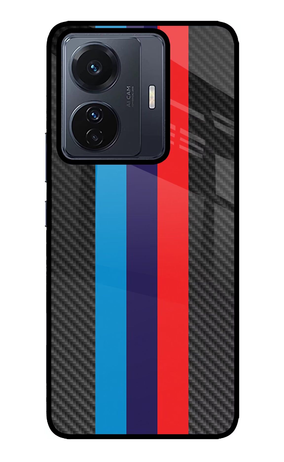 BMW Stripes Pattern Vivo T1 Pro 5G Back Cover - BMW Stripes Pattern Vivo T1 Pro 5G Glass Case Back Cover by Casekaro BMW Stripes Pattern Vivo T1 Pro 5G Glass Case Back Cover by Casekaro