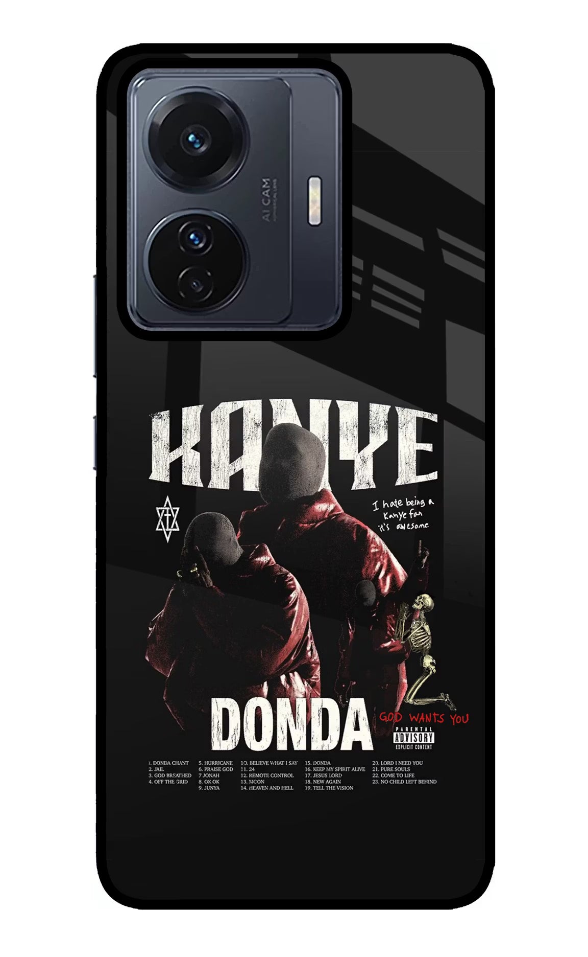 Donda Kanye West Vivo T1 Pro 5G Glass Case - Donda Kanye West Vivo T1 Pro 5G Glass Case Donda Kanye West Vivo T1 Pro 5G Glass Case