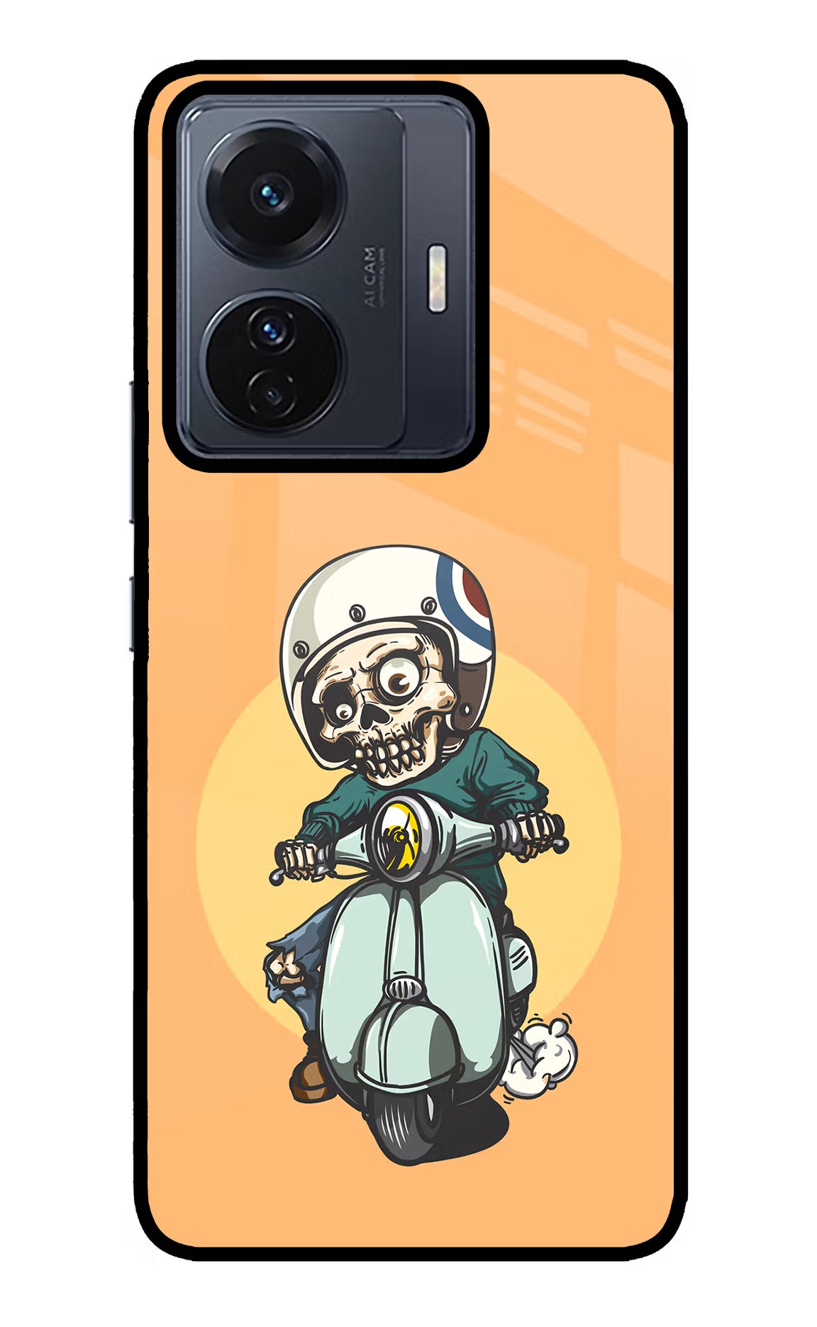 Undead Biker Vivo T1 Pro 5G Back Cover - Undead Biker Vivo T1 Pro 5G Glass Case Back Cover by Casekaro Undead Biker Vivo T1 Pro 5G Glass Case Back Cover by Casekaro