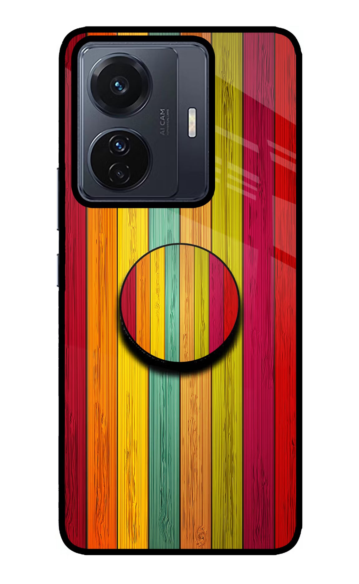 Multicolor Wooden Vivo T1 Pro 5G Pop Case - Multicolor Wooden Vivo T1 Pro 5G Pop Case by Casekaro Multicolor Wooden Vivo T1 Pro 5G Pop Case by Casekaro