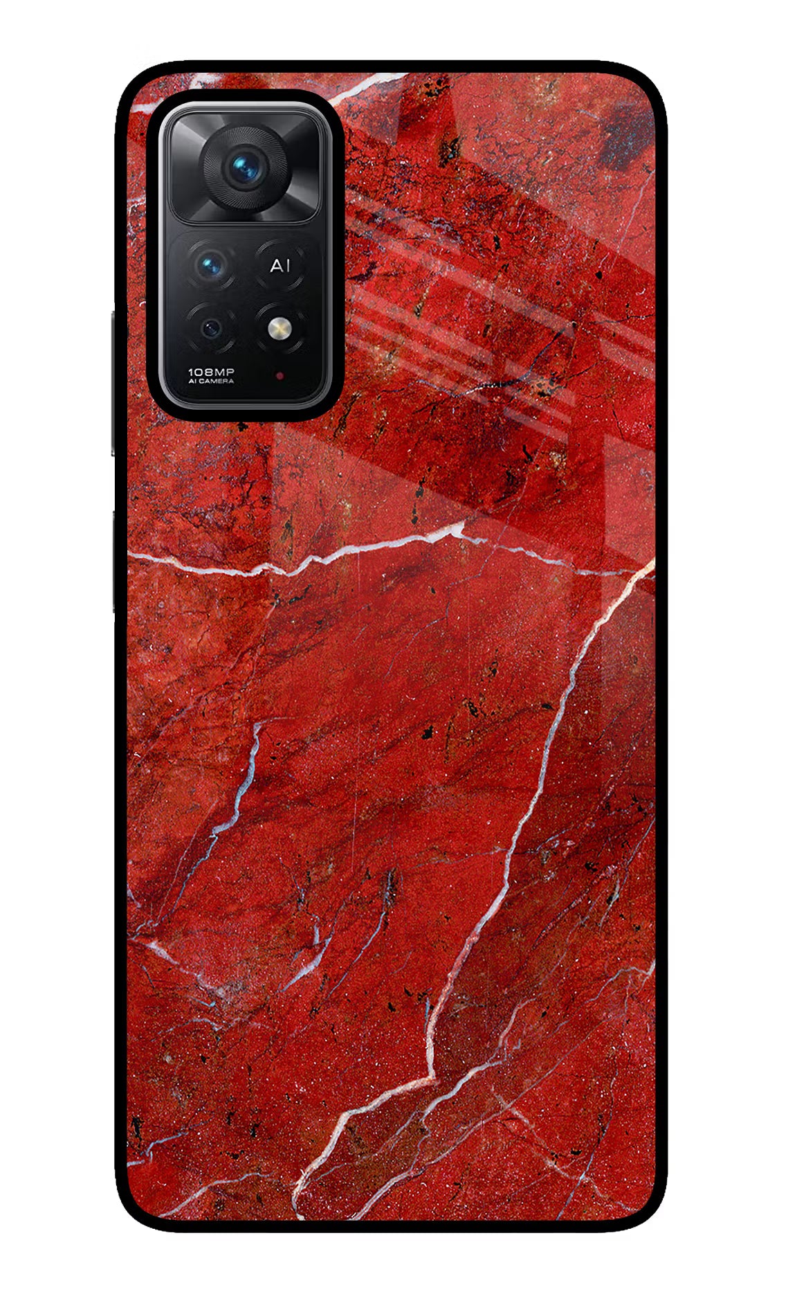 Red Marble Design Redmi Note 11 Pro+ 5G Back Cover - Red Marble Design Redmi Note 11 Pro+ 5G Glass Case Back Cover by Casekaro Red Marble Design Redmi Note 11 Pro+ 5G Glass Case Back Cover by Casekaro