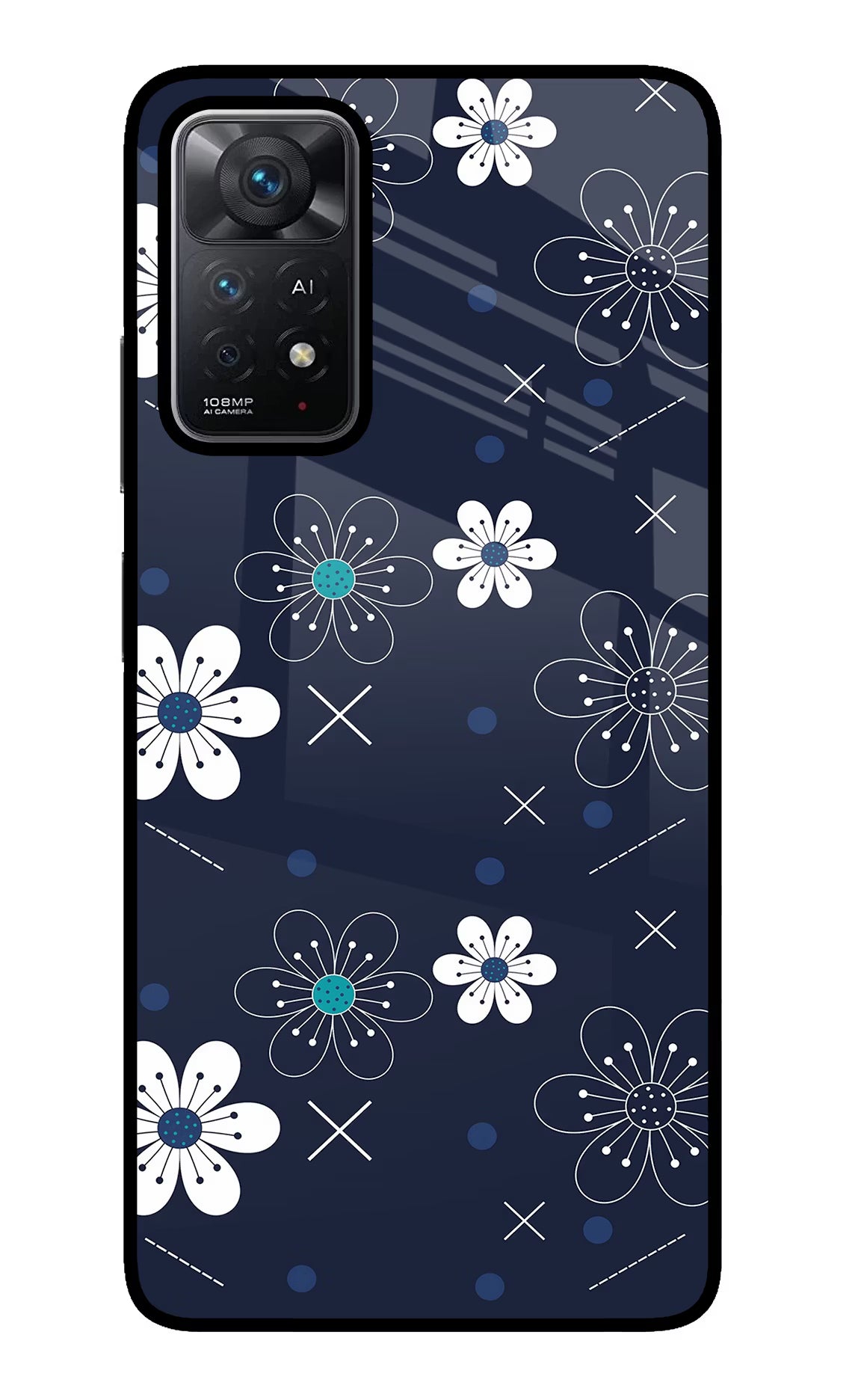 Flowers Redmi Note 11 Pro+ 5G Glass Case - Flowers Redmi Note 11 Pro+ 5G Glass Case Flowers Redmi Note 11 Pro+ 5G Glass Case