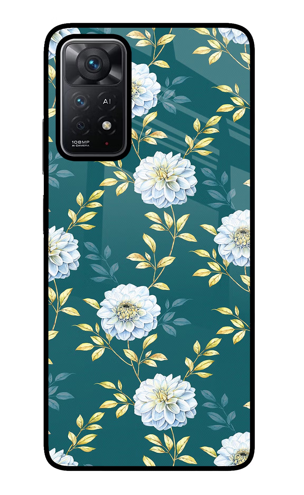 Flowers Redmi Note 11 Pro+ 5G Glass Case - Flowers Redmi Note 11 Pro+ 5G Glass Case Flowers Redmi Note 11 Pro+ 5G Glass Case