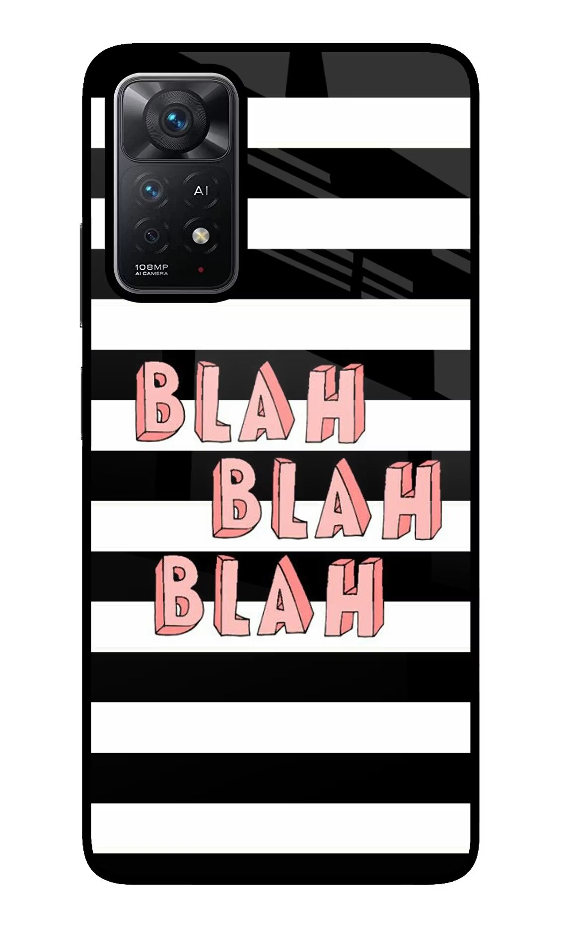 Blah Blah Blah Redmi Note 11 Pro+ 5G Back Cover - Blah Blah Blah Redmi Note 11 Pro+ 5G Glass Case Back Cover by Casekaro Blah Blah Blah Redmi Note 11 Pro+ 5G Glass Case Back Cover by Casekaro
