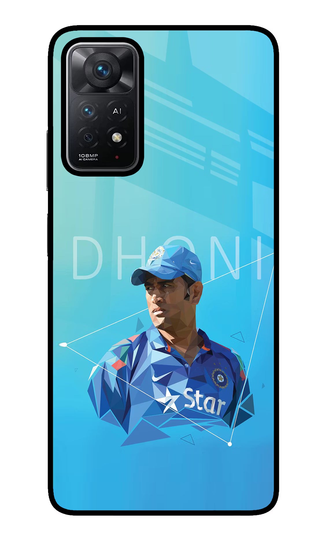 Dhoni Artwork Redmi Note 11 Pro+ 5G Back Cover - Dhoni Artwork Redmi Note 11 Pro+ 5G Glass Case Back Cover by Casekaro Dhoni Artwork Redmi Note 11 Pro+ 5G Glass Case Back Cover by Casekaro