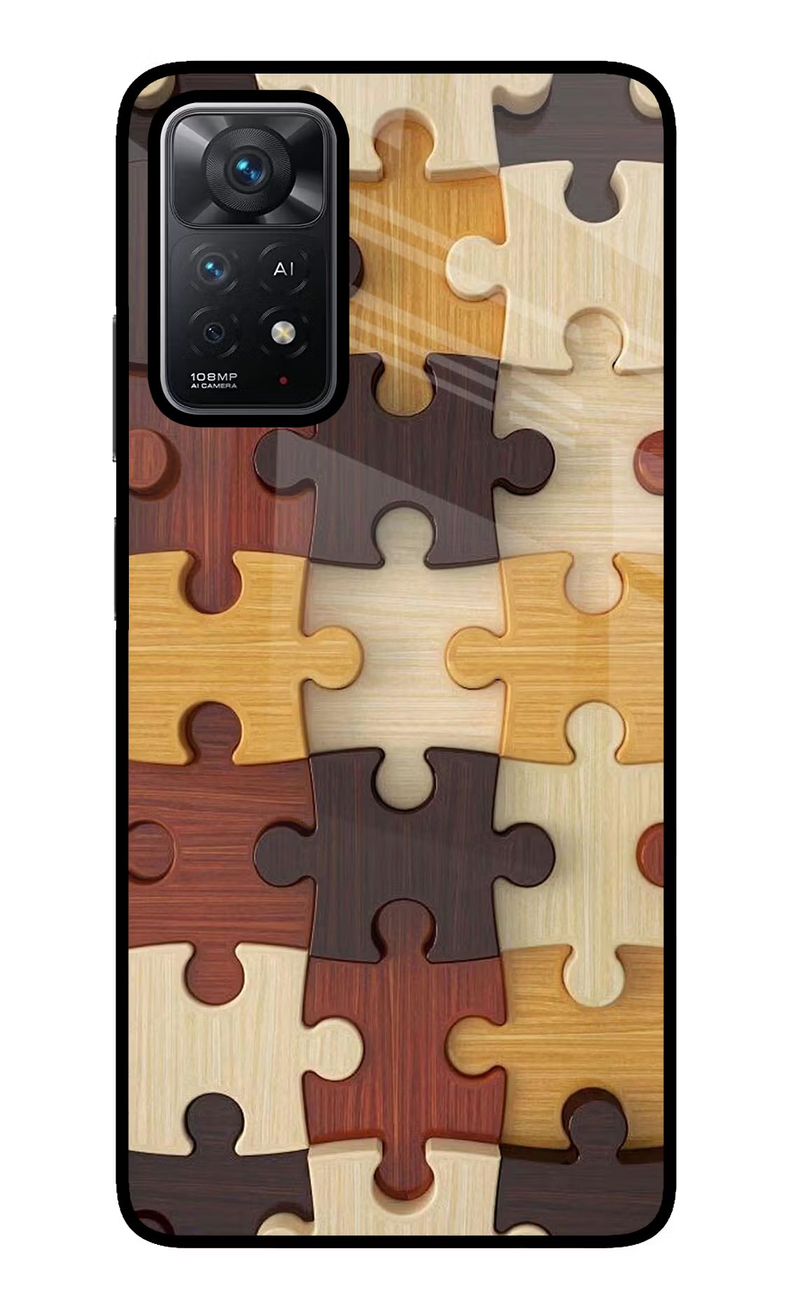Wooden Puzzle Redmi Note 11 Pro+ 5G Back Cover - Wooden Puzzle Redmi Note 11 Pro+ 5G Glass Case Back Cover by Casekaro Wooden Puzzle Redmi Note 11 Pro+ 5G Glass Case Back Cover by Casekaro