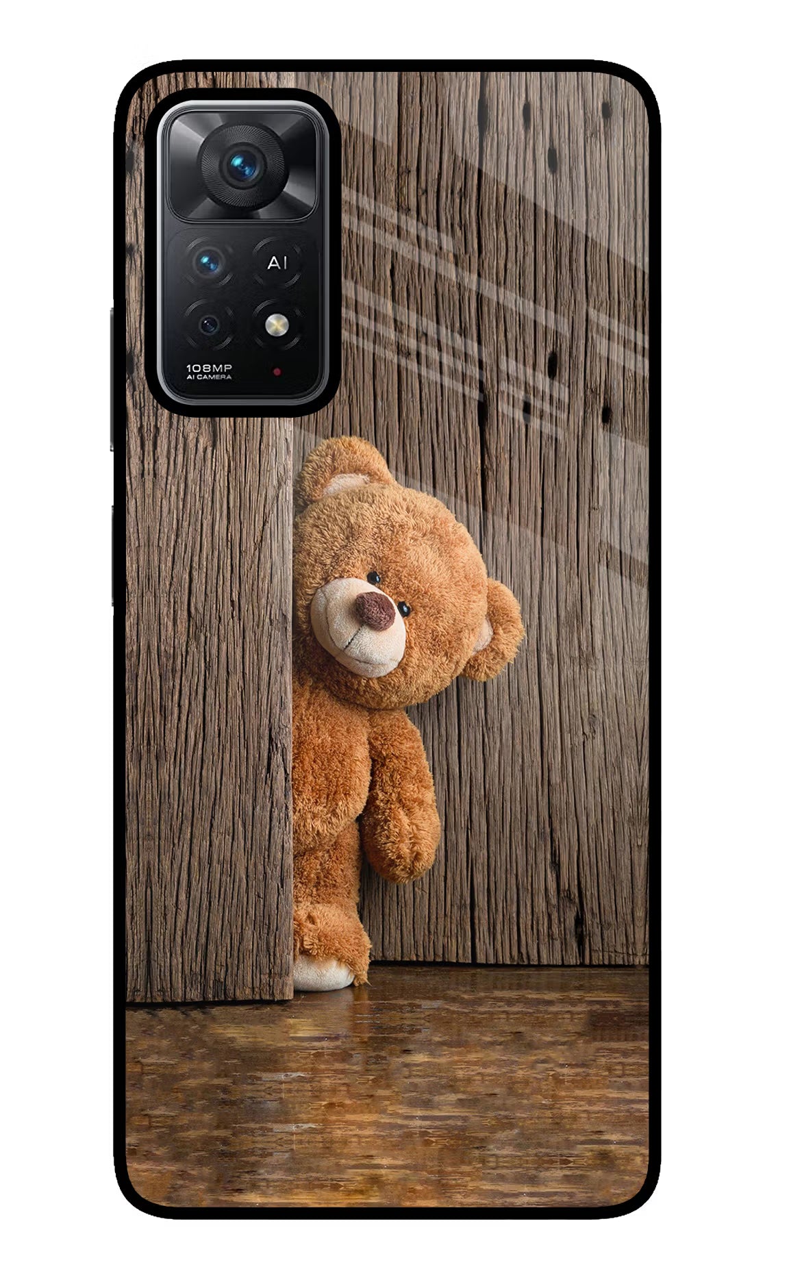 Teddy Wooden Redmi Note 11 Pro+ 5G Glass Case - Teddy Wooden Redmi Note 11 Pro+ 5G Glass Case Teddy Wooden Redmi Note 11 Pro+ 5G Glass Case