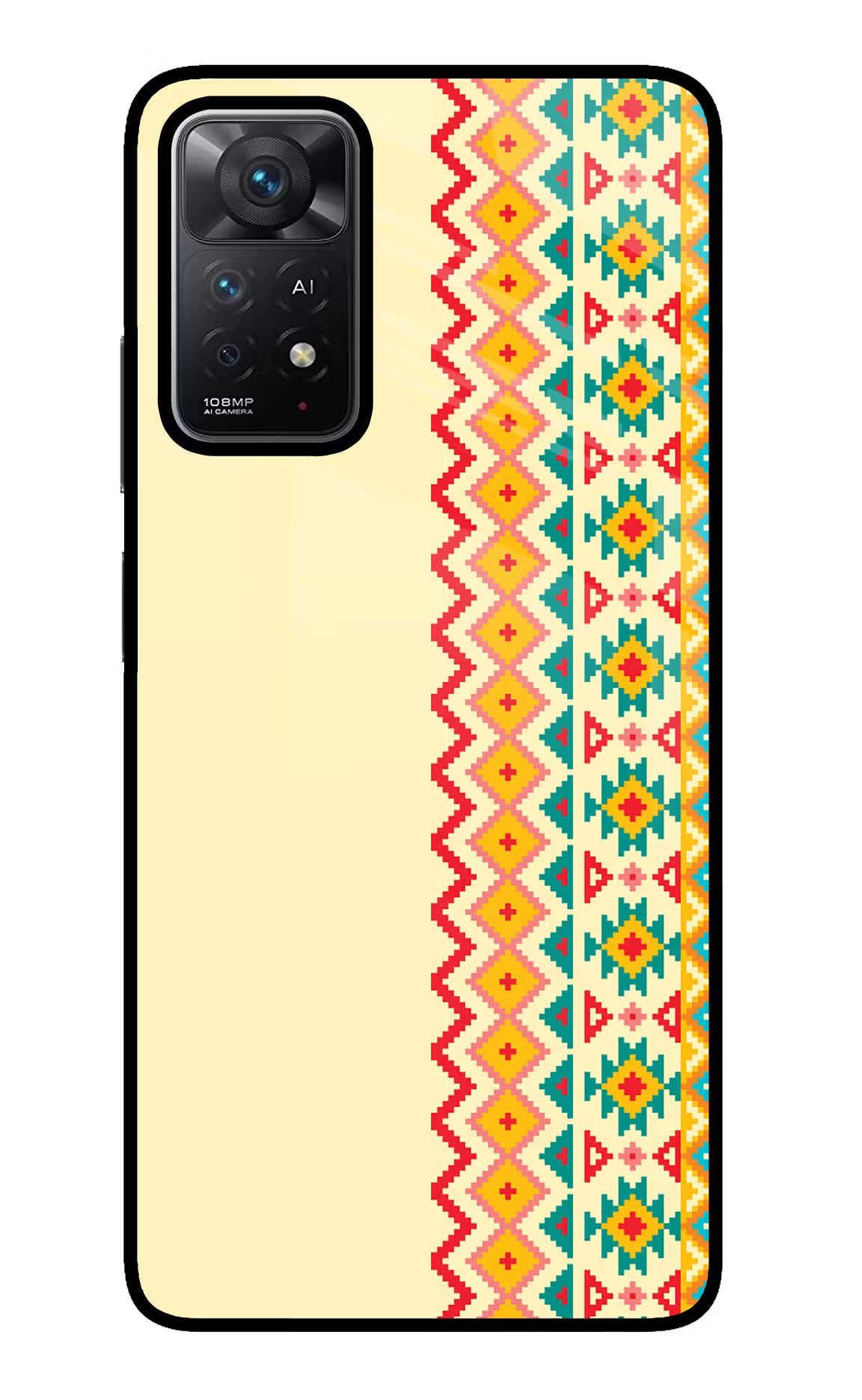 Ethnic Seamless Redmi Note 11 Pro+ 5G Back Cover - Ethnic Seamless Redmi Note 11 Pro+ 5G Glass Case Back Cover by Casekaro Ethnic Seamless Redmi Note 11 Pro+ 5G Glass Case Back Cover by Casekaro