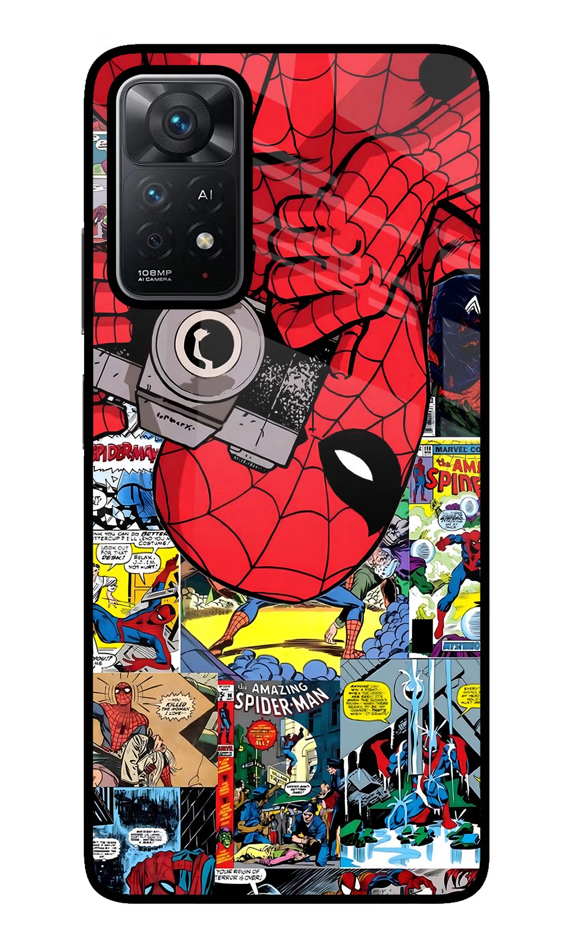 Spider Man Redmi Note 11 Pro+ 5G Glass Case - Spider Man Redmi Note 11 Pro+ 5G Glass Case Spider Man Redmi Note 11 Pro+ 5G Glass Case