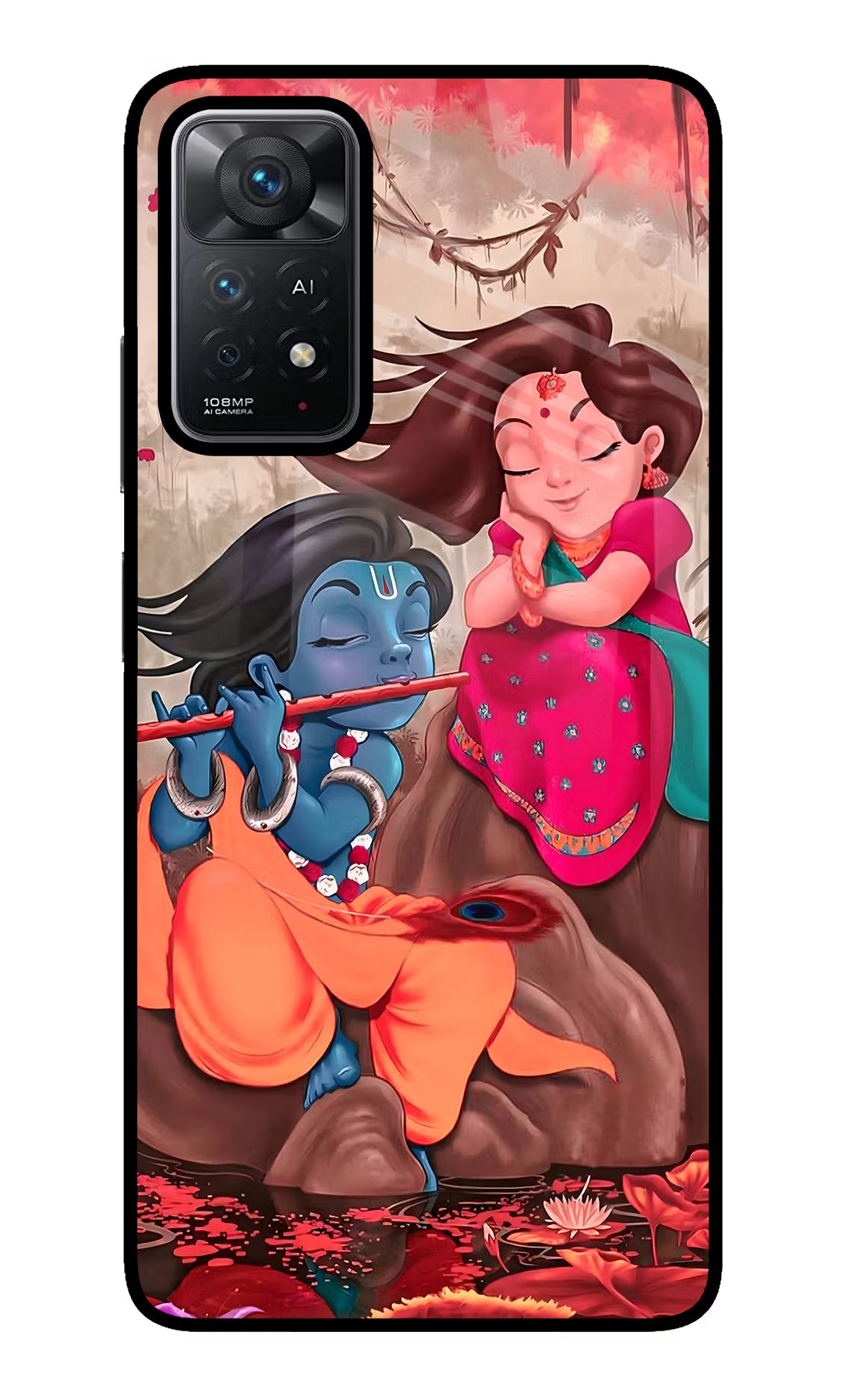 Radhe Krishna Redmi Note 11 Pro+ 5G Back Cover - Radhe Krishna Redmi Note 11 Pro+ 5G Glass Case Back Cover by Casekaro Radhe Krishna Redmi Note 11 Pro+ 5G Glass Case Back Cover by Casekaro