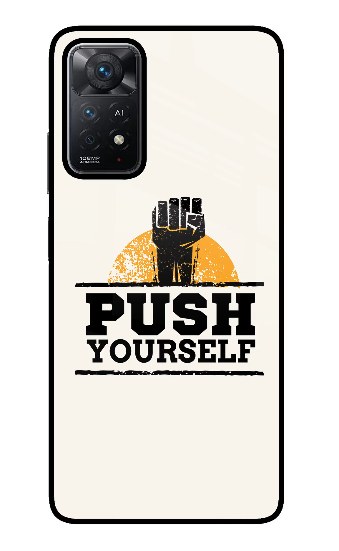 Push Yourself Redmi Note 11 Pro+ 5G Glass Case - Push Yourself Redmi Note 11 Pro+ 5G Glass Case Push Yourself Redmi Note 11 Pro+ 5G Glass Case