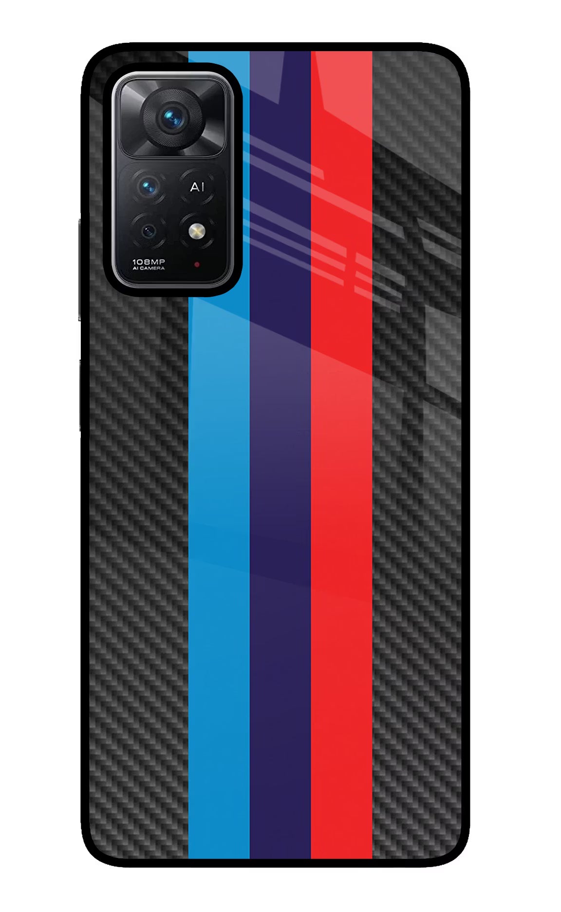BMW Stripes Pattern Redmi Note 11 Pro+ 5G Back Cover - BMW Stripes Pattern Redmi Note 11 Pro+ 5G Glass Case Back Cover by Casekaro BMW Stripes Pattern Redmi Note 11 Pro+ 5G Glass Case Back Cover by Casekaro