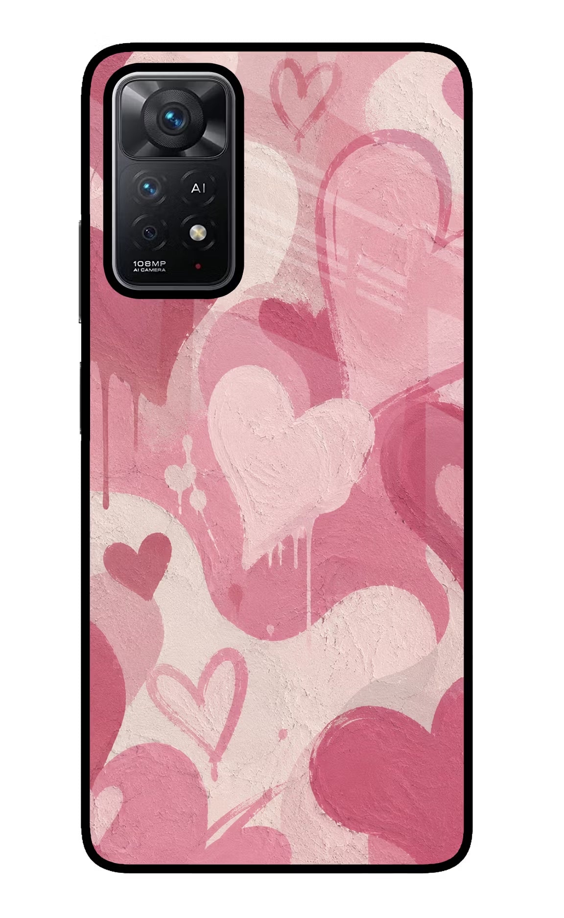 Hearty case Redmi Note 11 Pro+ 5G Back Cover - Hearty case Redmi Note 11 Pro+ 5G Glass Case Back Cover by Casekaro Hearty case Redmi Note 11 Pro+ 5G Glass Case Back Cover by Casekaro