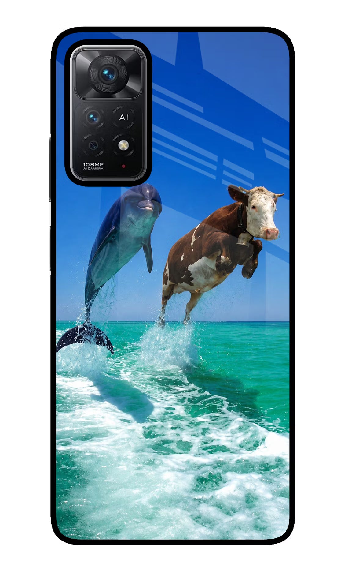 Dolphin vs Cow Redmi Note 11 Pro+ 5G Glass Case - Dolphin vs Cow Redmi Note 11 Pro+ 5G Glass Case Dolphin vs Cow Redmi Note 11 Pro+ 5G Glass Case