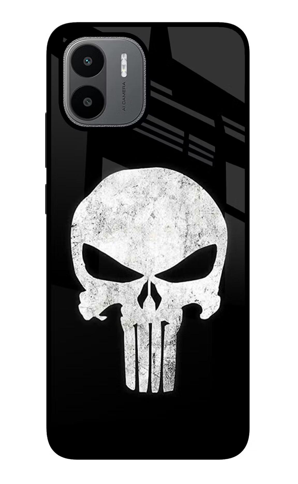Punisher Skull Redmi A1/A2 Glass Case - Punisher Skull Redmi A1/A2 Glass Case Punisher Skull Redmi A1/A2 Glass Case