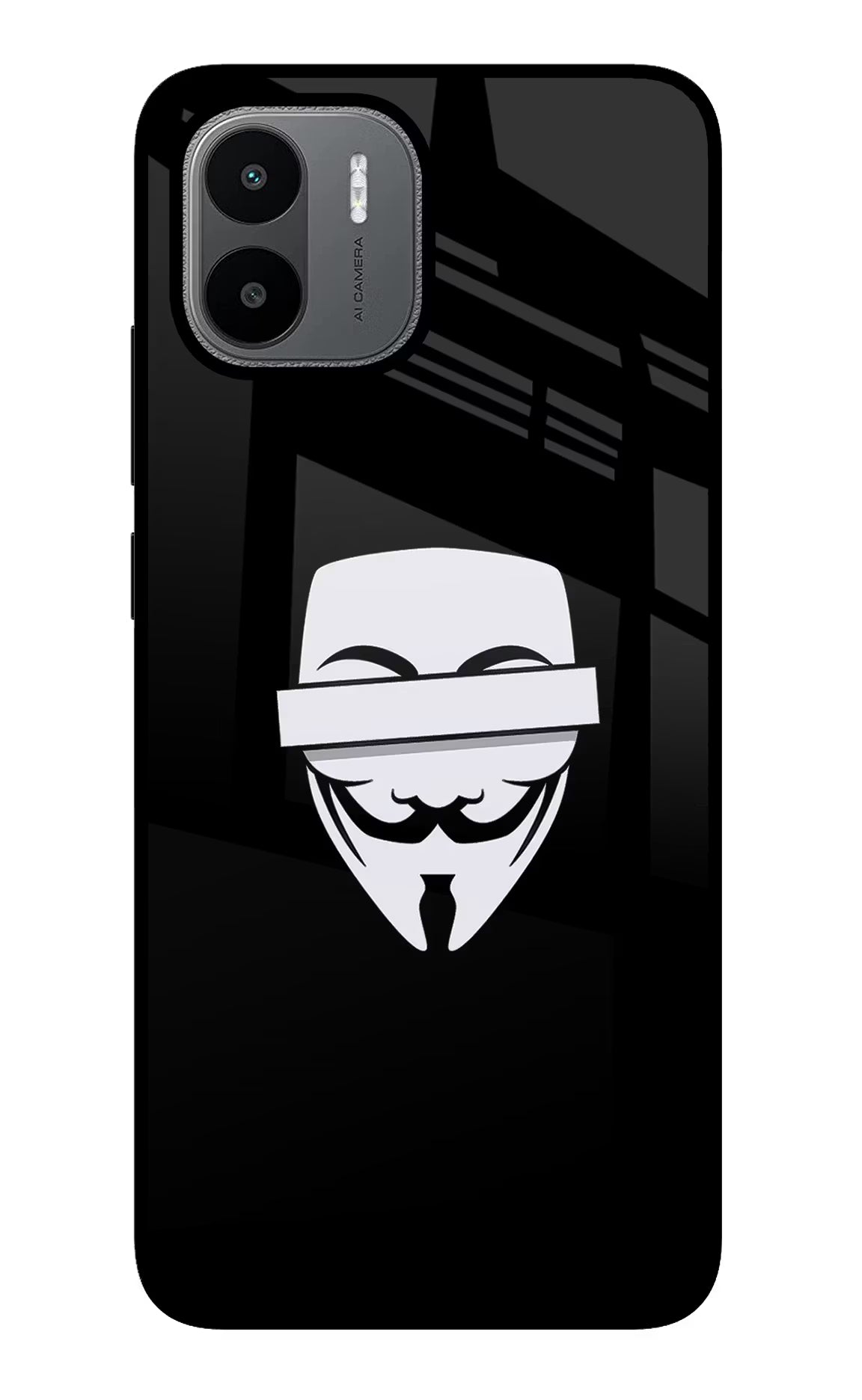 Anonymous Face Redmi A1/A2 Glass Case - Anonymous Face Redmi A1/A2 Glass Case Anonymous Face Redmi A1/A2 Glass Case