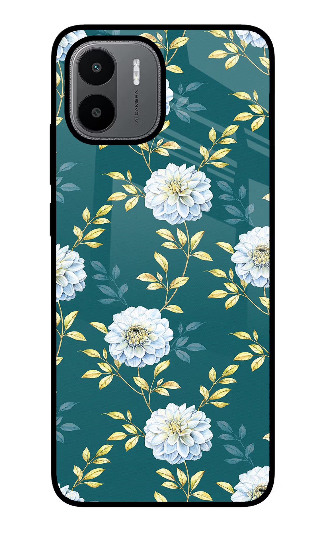 Flowers Redmi A1/A2 Glass Case - Flowers Redmi A1/A2 Glass Case Flowers Redmi A1/A2 Glass Case