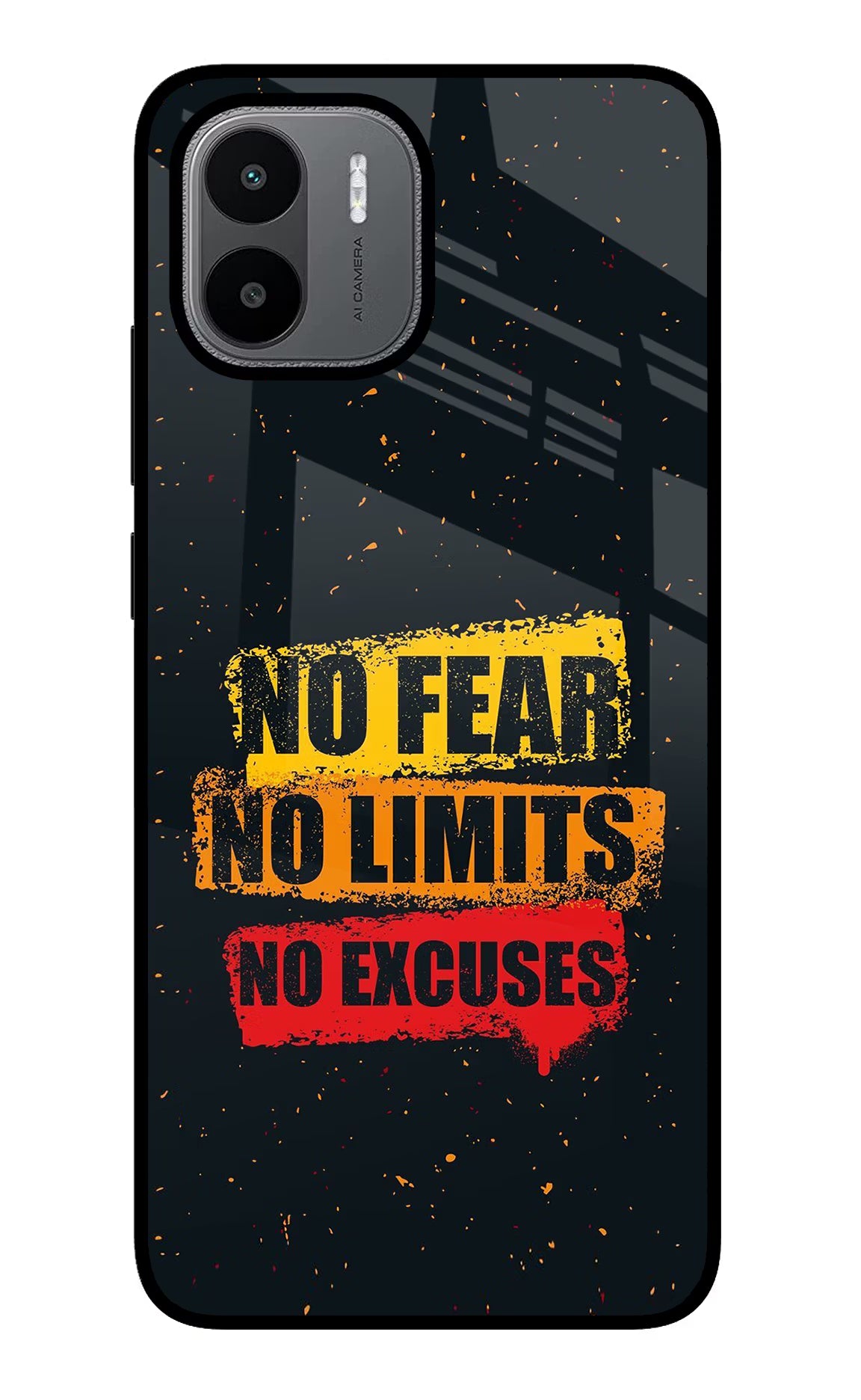 No Fear No Limits No Excuse Redmi A1/A2 Glass Case - No Fear No Limits No Excuse Redmi A1/A2 Glass Case No Fear No Limits No Excuse Redmi A1/A2 Glass Case