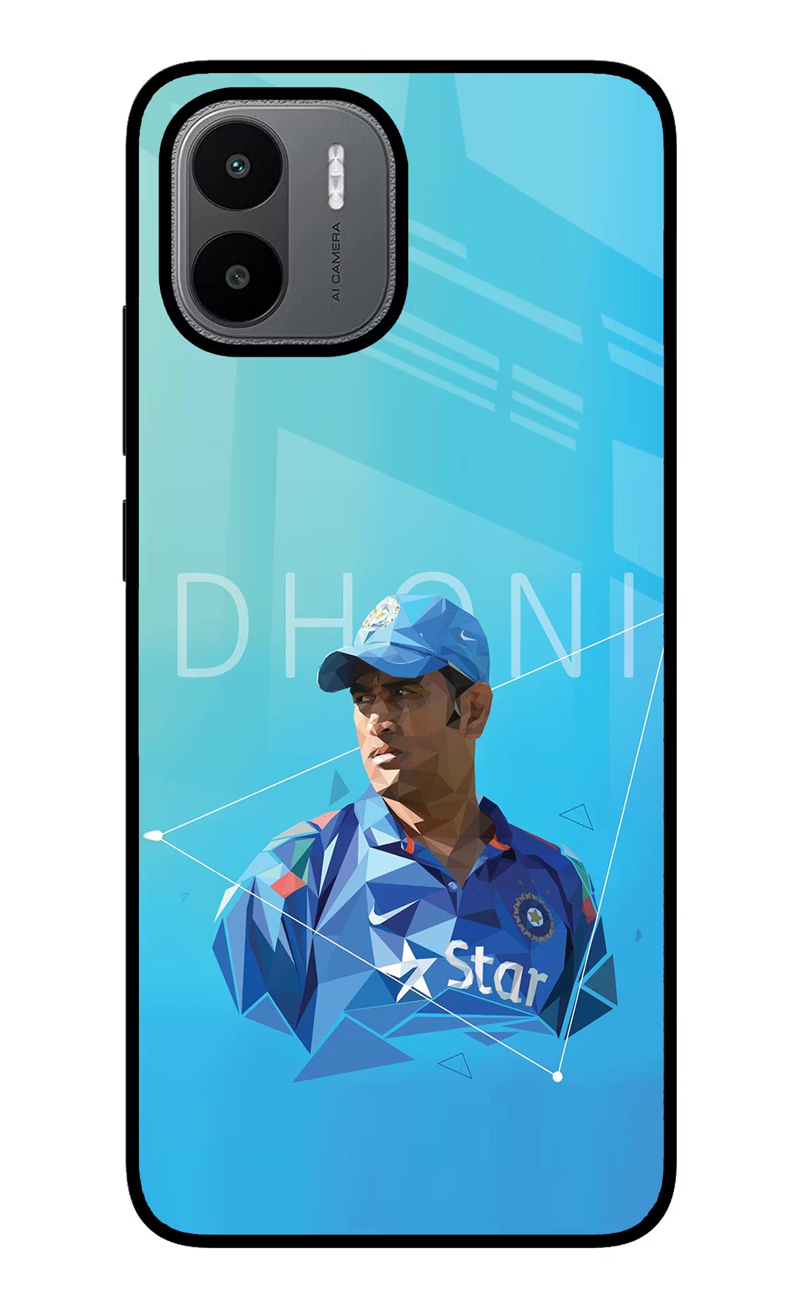 Dhoni Artwork Redmi A1/A2 Glass Case - Dhoni Artwork Redmi A1/A2 Glass Case Dhoni Artwork Redmi A1/A2 Glass Case