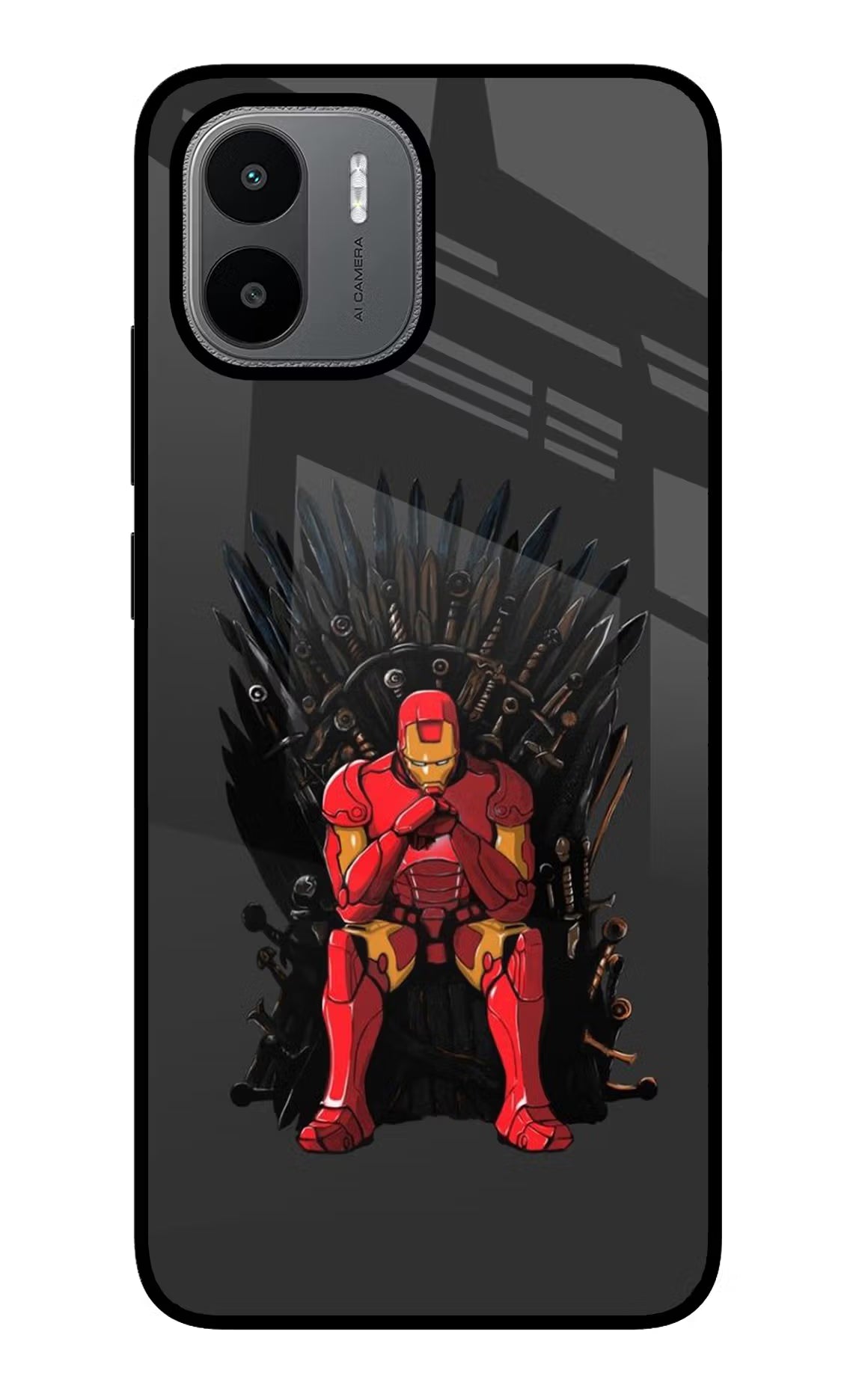 Ironman Throne Redmi A1/A2 Glass Case - Ironman Throne Redmi A1/A2 Glass Case Ironman Throne Redmi A1/A2 Glass Case